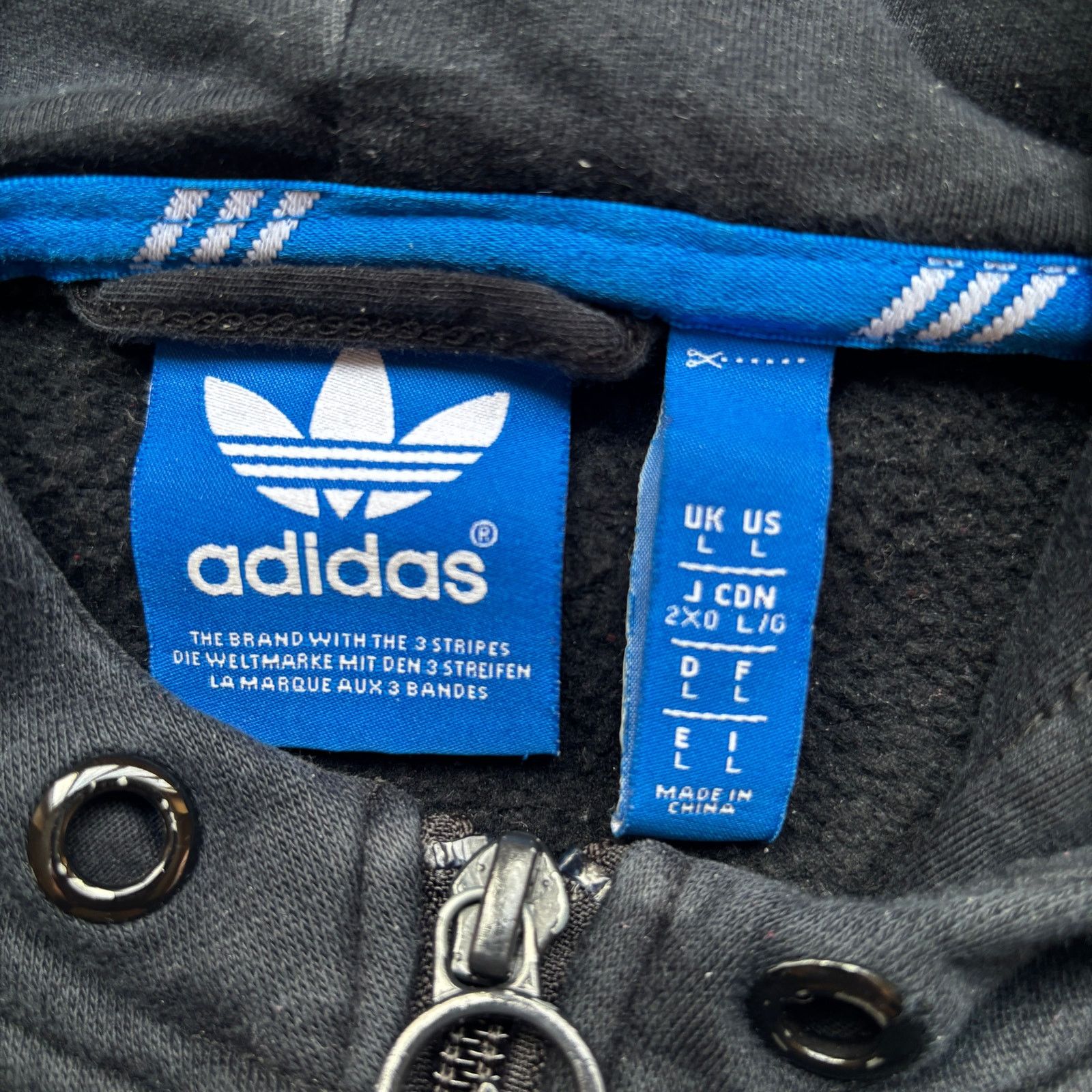 Adidas Adidas Originals Black White Hoodie Sweater Full Zip Large Size US L / EU 52-54 / 3 - 3 Thumbnail