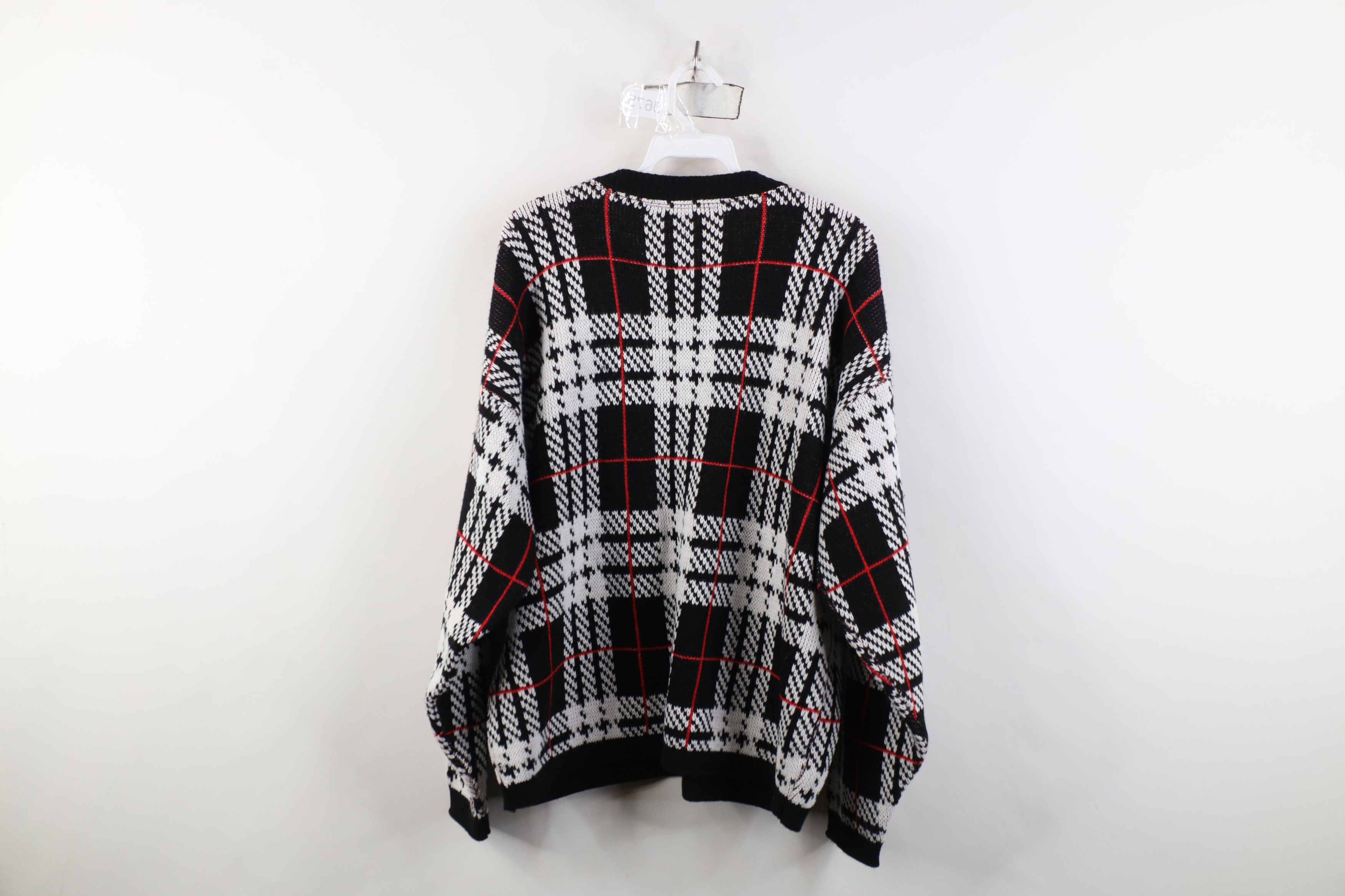 Vintage Vintage 90s Streetwear Plaid Knit Crewneck Sweater USA Size L / US 10 / IT 46 - 9 Thumbnail
