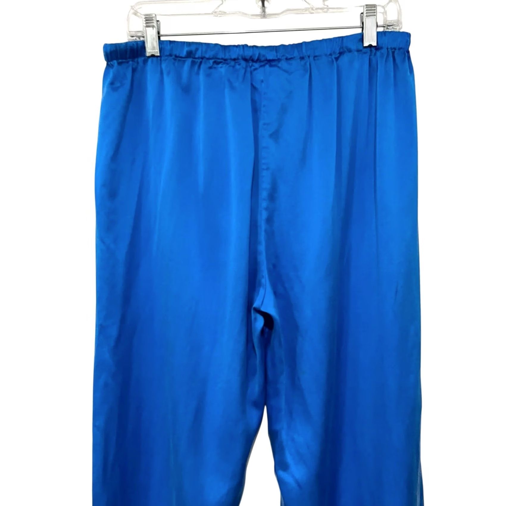 Mulberry Cold Posh Mulberry Silk Pajama Pants Bottoms Blue Lightweight Drawstring Sz L Women Lounge Pants Silk Solid Pattern Regular Seasonal Classic – Mens? Size 36" / US 14 / IT 50 - 4 Thumbnail