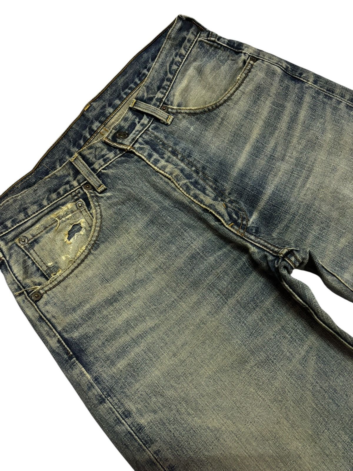 Levi's Vtg 90s Levis 503 Distressed Mud Washed Jeans Size US 31 - 5 Thumbnail