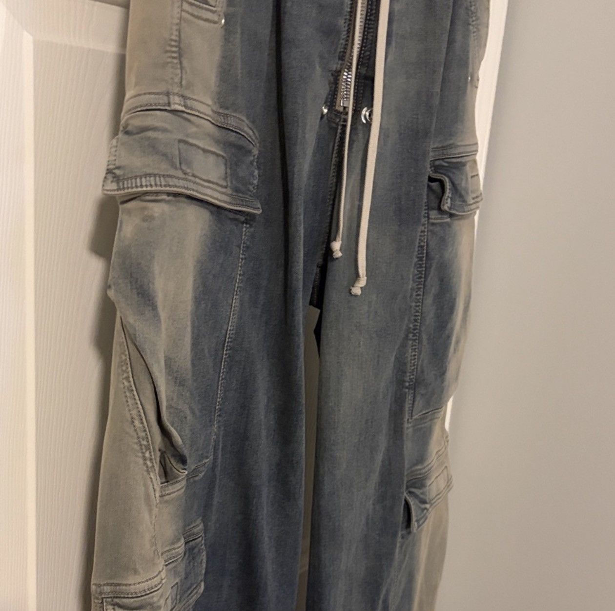 Rick Owens Rick Owens Runway Double Cargo Jumbo Bela Drawstring Denim Size US 36 / EU 52 - 5 Thumbnail