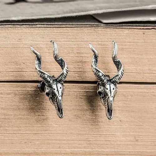 Jewelry Sheep Skeleton Demon Rare Earrings One Pairs Chrome Jewelry Size ONE SIZE - 1 Thumbnail