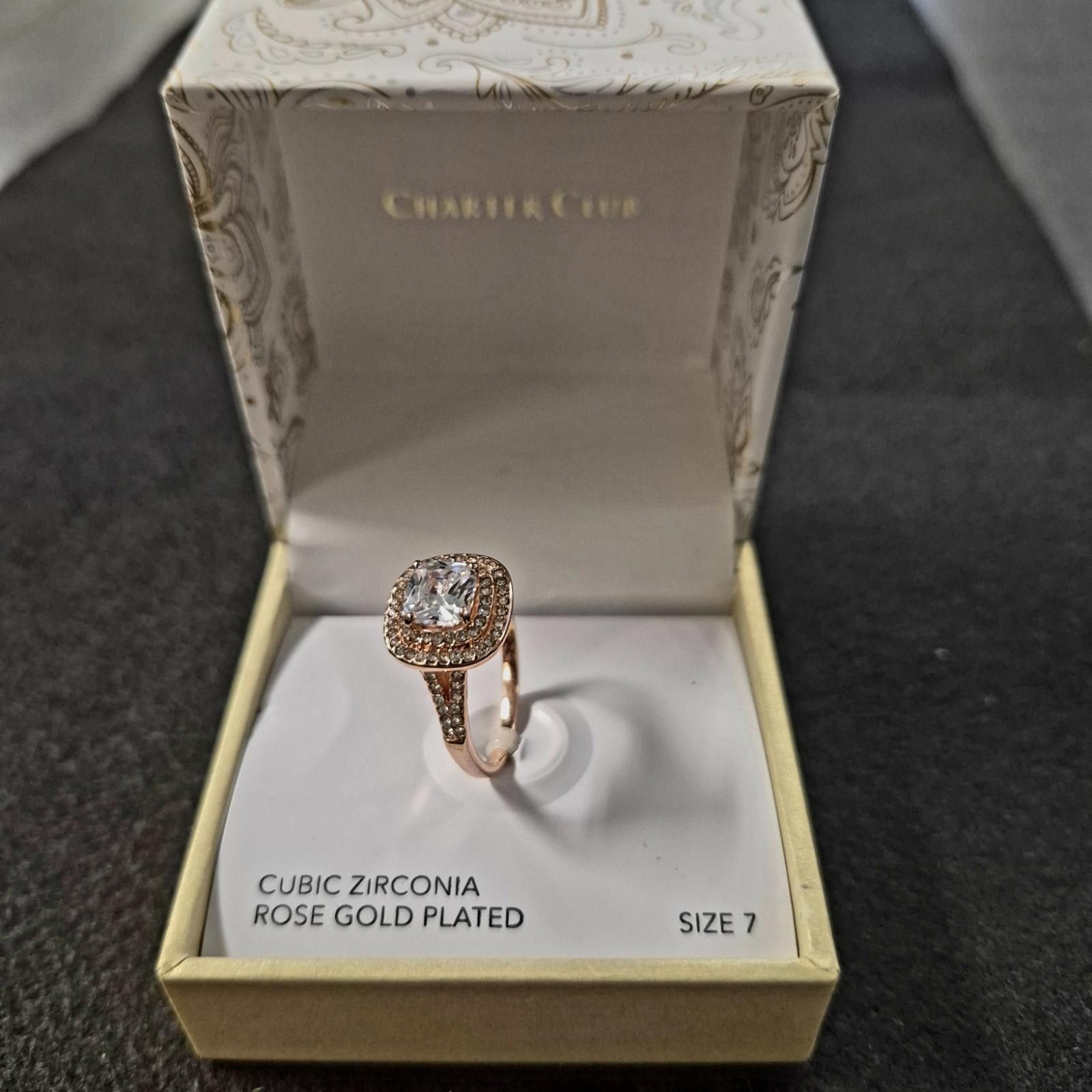 Charter Club Charter Club Double Halo Crystal Center Ring Size 7 Size ONE SIZE - 3 Thumbnail