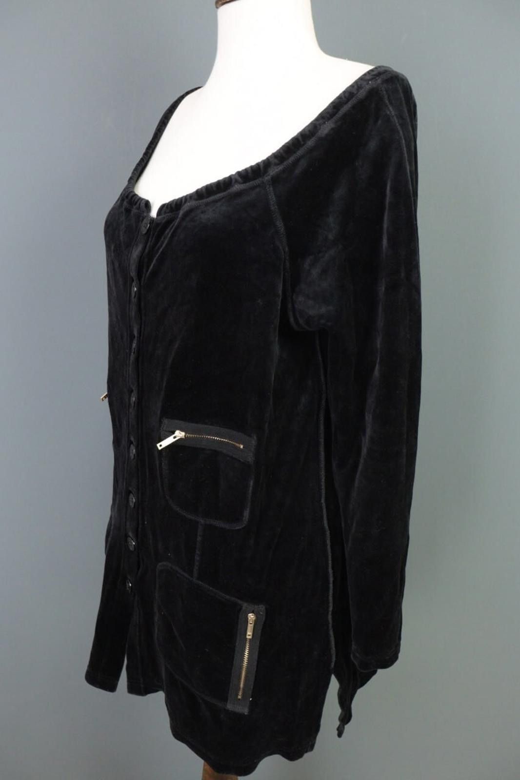 Sonia Rykiel Vintage Sonia Rykiel Black Button A-Line Short Dress Size XL Size XL / US 12-14 / IT 48-50 - 6 Thumbnail