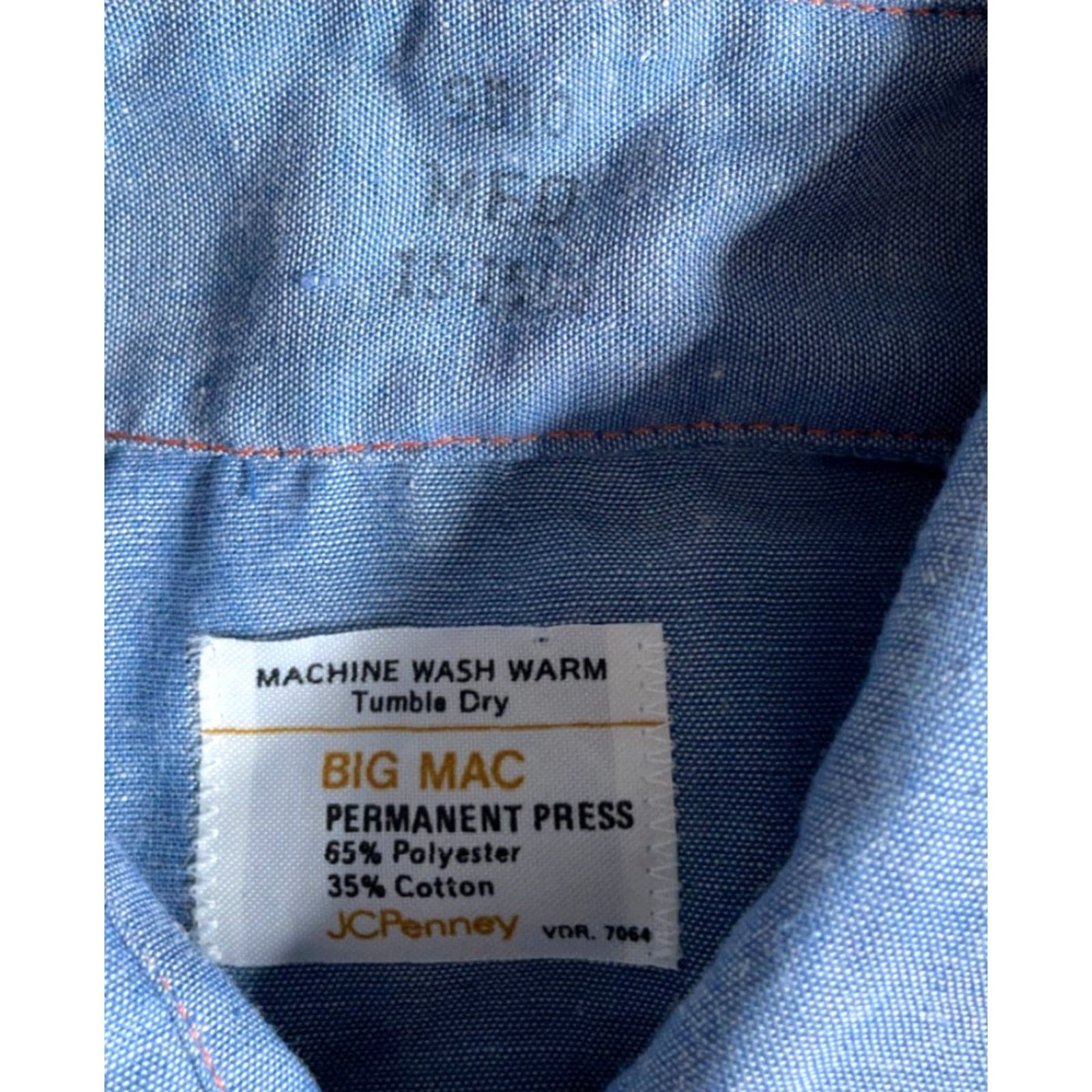 Vintage VINTAGE Big Mac Western Chambray Shirt Men's M Blue Lightweight Pearl Snap Shirt Size US M / EU 48-50 / 2 - 3 Thumbnail