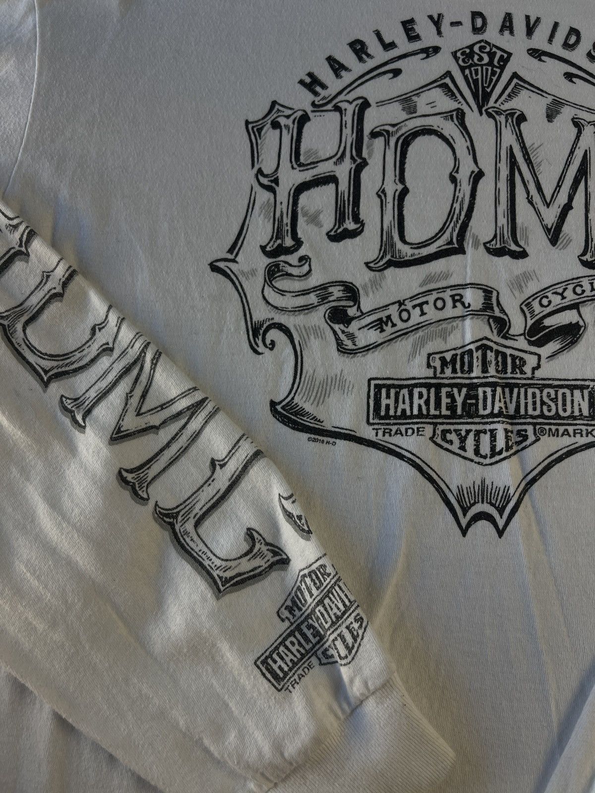Harley Davidson × Vintage Harley Davidson Motorcycles T-Shirt Size L White Long Sleeve Size US L / EU 52-54 / 3 - 3 Thumbnail