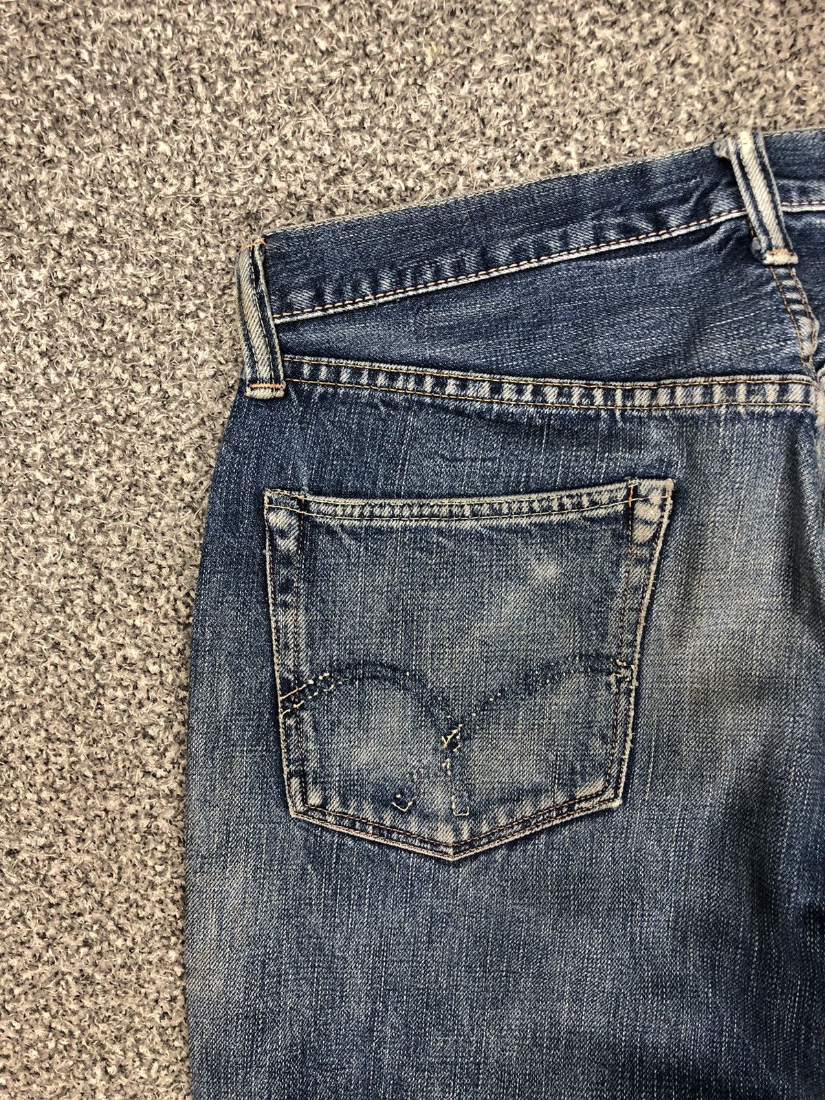 Evisu Vintage Distressed Japanese Brand Fullcount Selvage Jeans Size US 30 / EU 46 - 17 Thumbnail