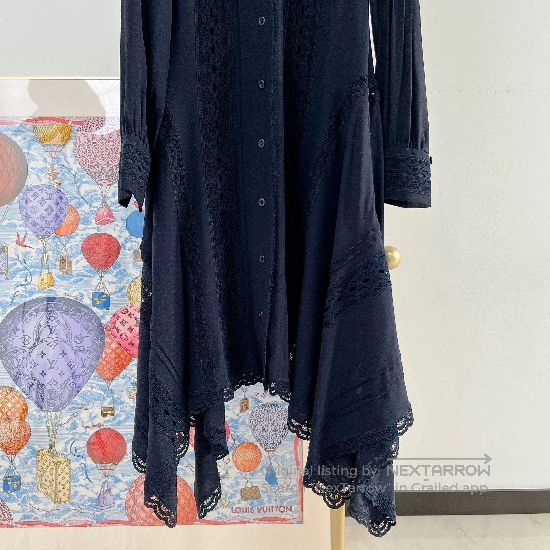 Chloe Chloe Navy Blue Silk Dress. Size XXS / US 00 / IT 34 - 4 Thumbnail
