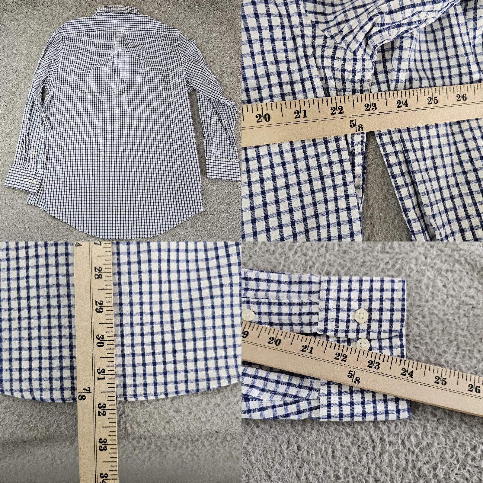 Ralph Lauren Lauren Ralph Lauren Shirt Mens Large Navy White Check Regular Fit Stretch New Size US L / EU 52-54 / 3 - 8 Thumbnail