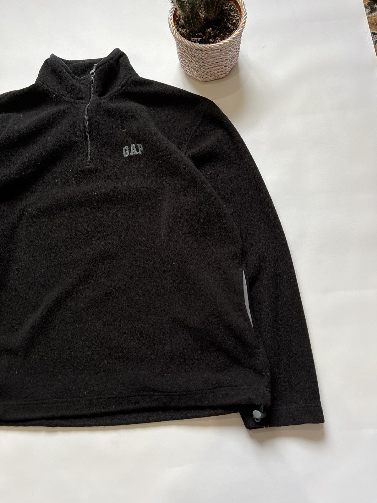 Gap Vintage GAP Fleece Sweater 1/4 Zip Black Size US XL / EU 56 / 4 - 2 Thumbnail