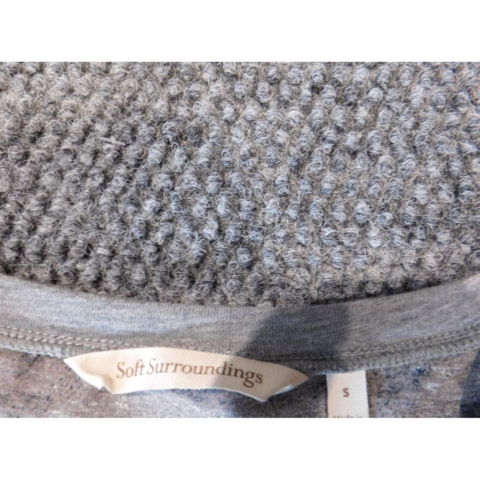 Soft Surroundings Soft Surroundings Sweater Shirt Women Gray Crewneck Long Sleeve Pullover Casual Size S Knit Open-Knit Stretch Logo Modern Womens Size S / US 4 / IT 40 - 4 Thumbnail