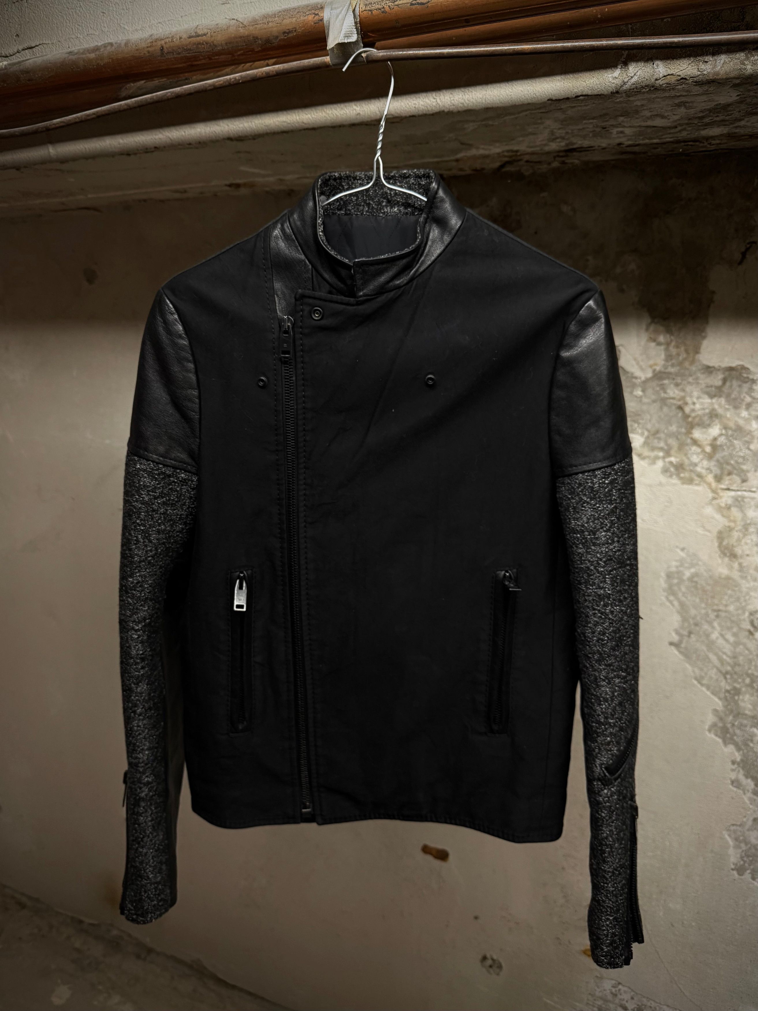Balenciaga BALENCIAGA Buffalo Leather Hybrid Rider Jacket Size US XXS / EU 40 - 9 Thumbnail
