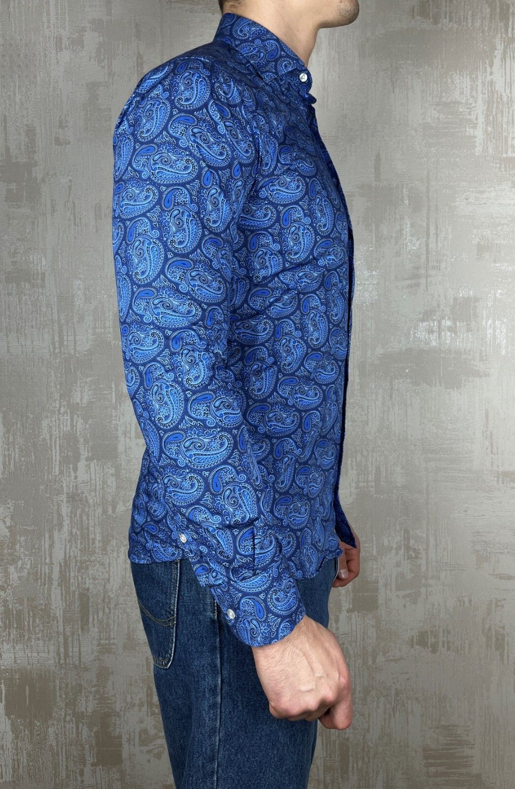 Other John Henric Sweden Paisley Pattern Dress Shirt Button Up Size US M / EU 48-50 / 2 - 7 Thumbnail