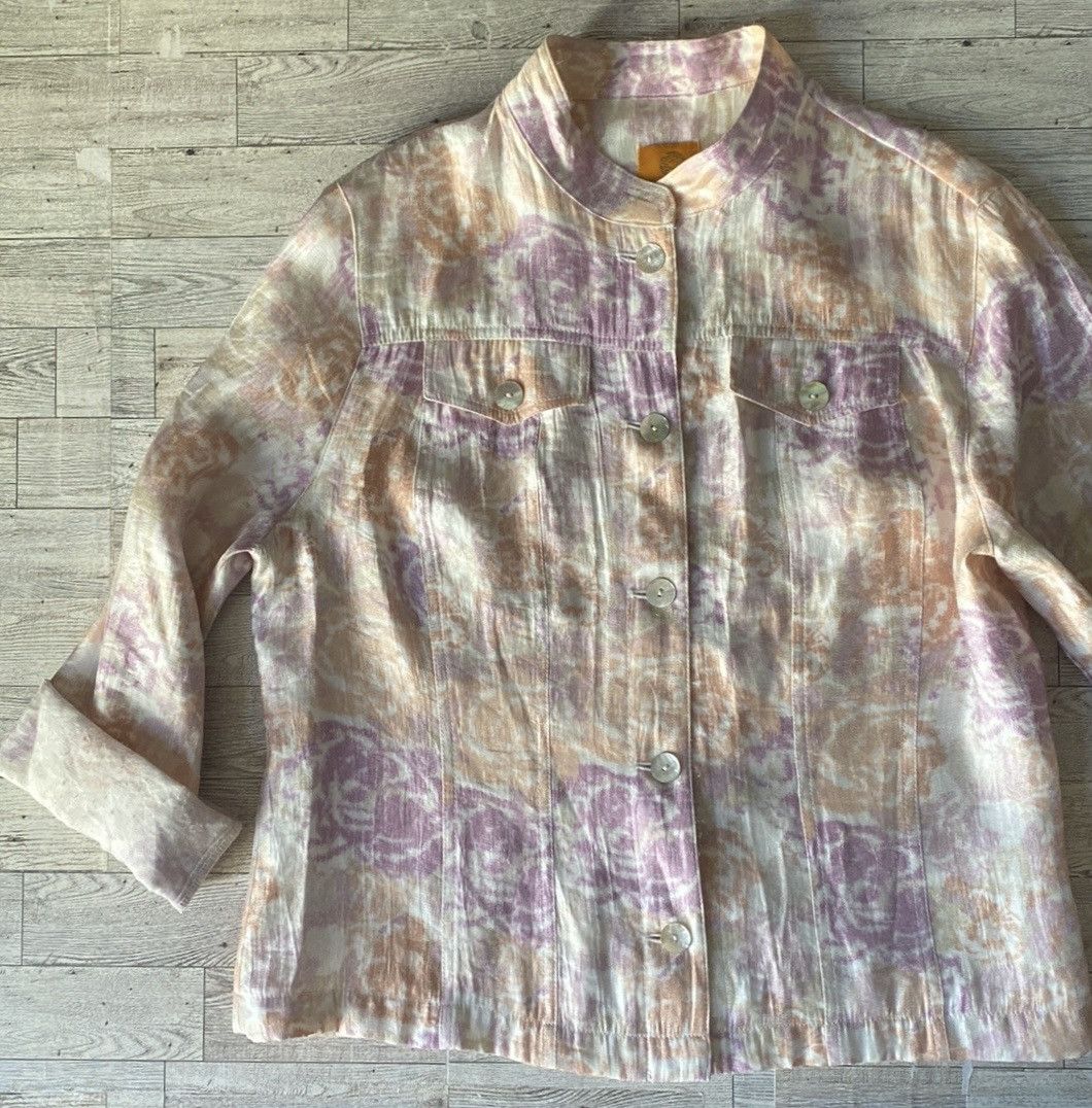 Vintage Ruby Rd., Vintage, Pastel, Rose Print, Lightweight Jacket Size S / US 4 / IT 40 - 7 Thumbnail