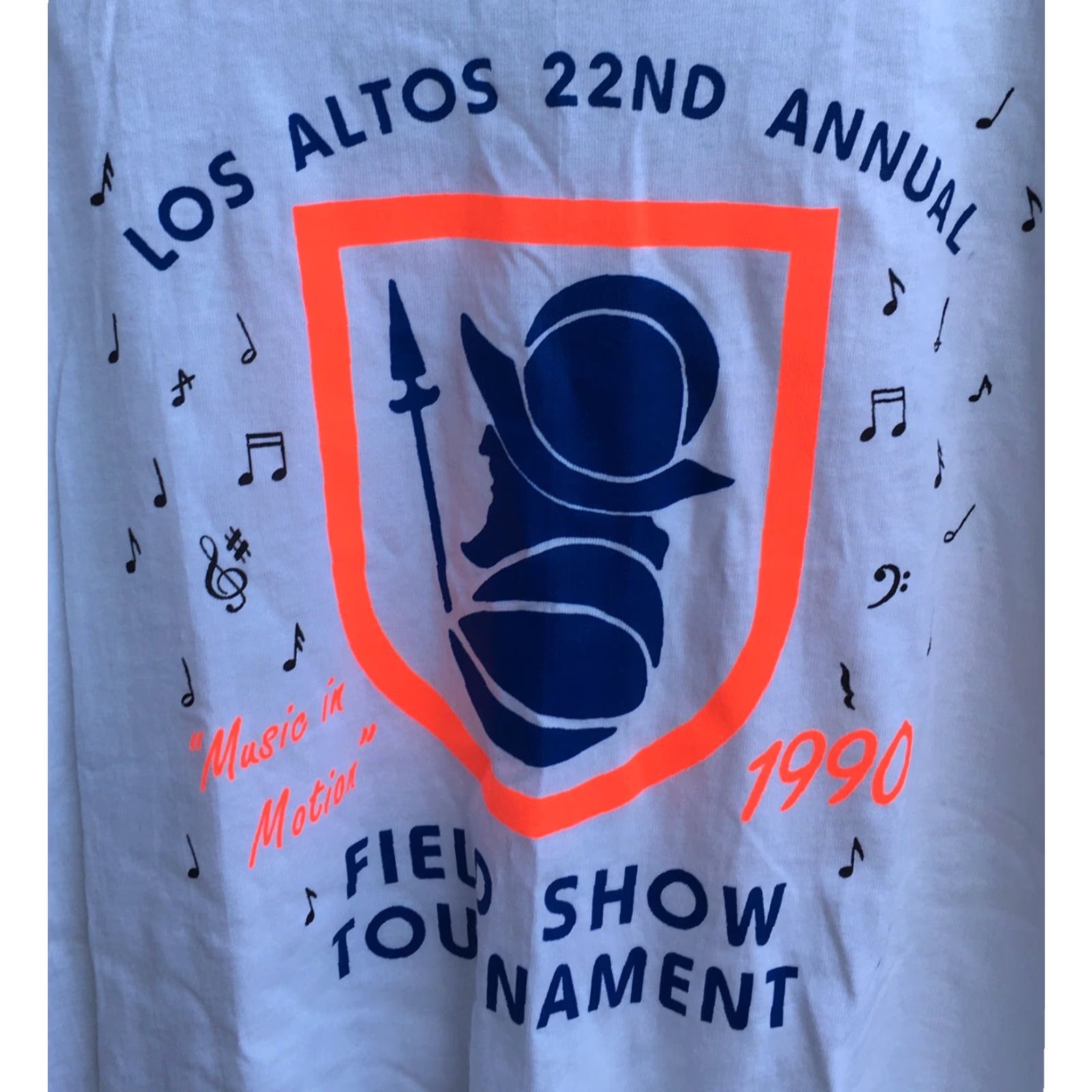 Fruit Of The Loom VINTAGE Los Altos 22nd Annual Field Show Tournament T-Shirt Music In Motion 1990 2XL White Mens Graphic Tee 1990s Fruits of the Loom Size US XXL / EU 58 / 5 - 2 Thumbnail