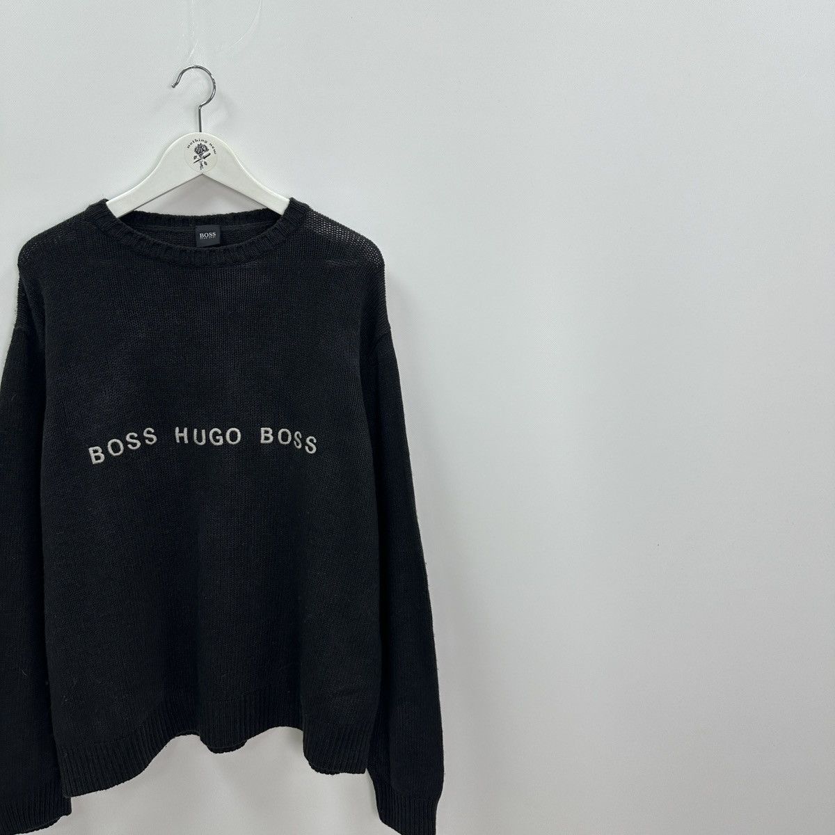 Hugo Boss Vintage 90s Washed Boss Hugo Boss knitted sweatshirt y2k og Size US M / EU 48-50 / 2 - 2 Thumbnail
