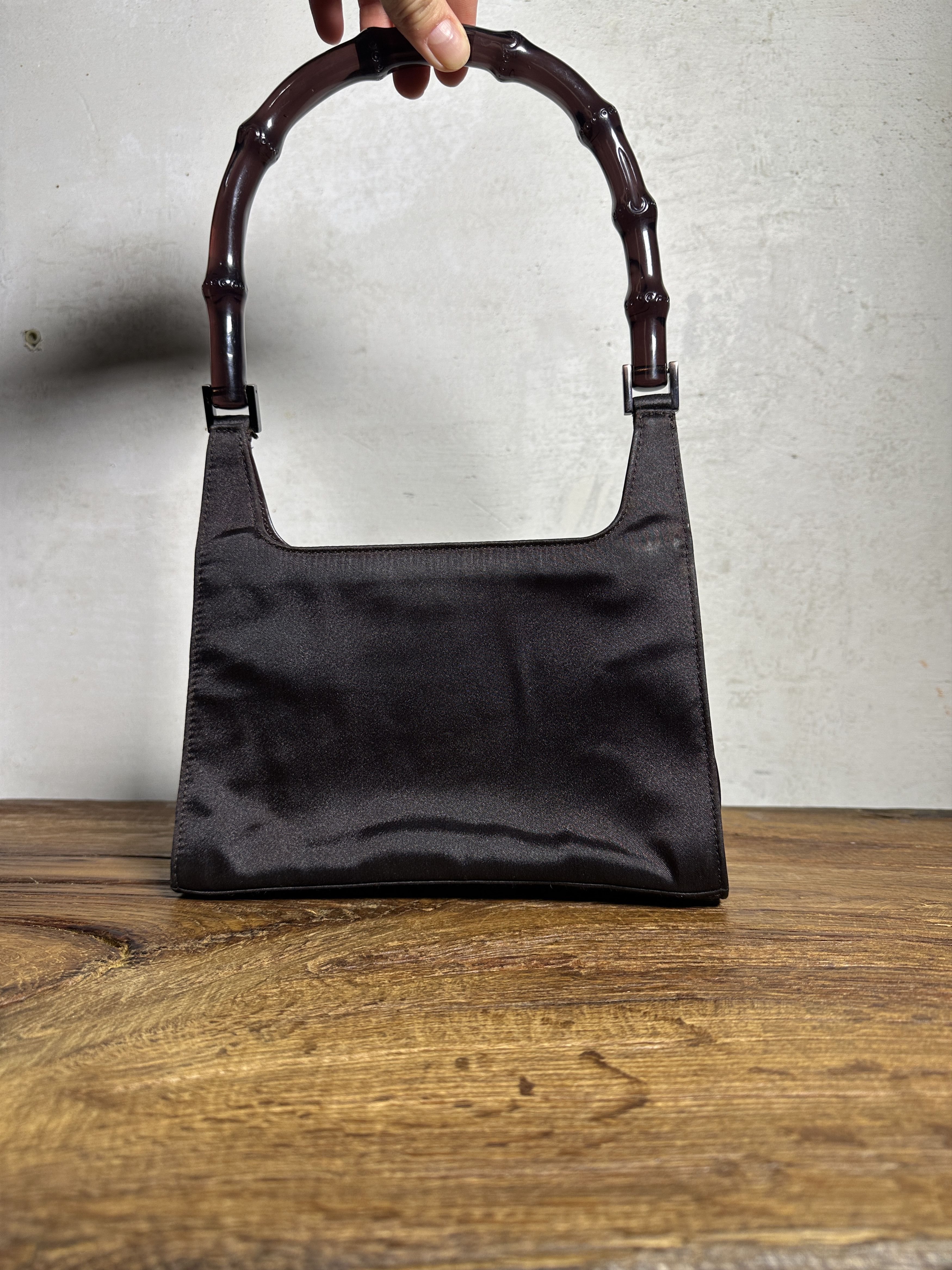 Gucci Gucci Tom Ford Silk Bamboo Hand Bag in Dark Brown Size ONE SIZE - 3 Thumbnail
