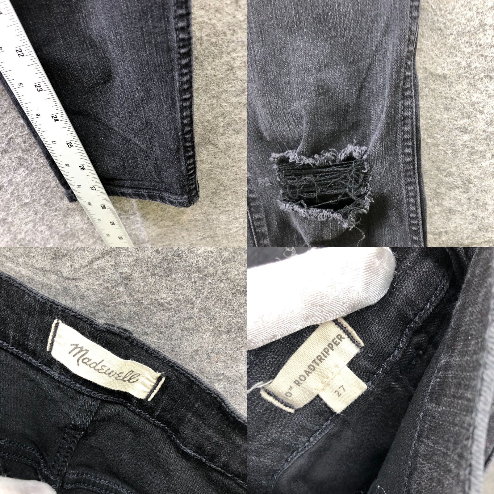 Madewell Madewell 10" High-Rise Roadtripper Supersoft Jeans Davie Wash Womens 27 Black Size 27" / US 4 / IT 40 - 8 Thumbnail