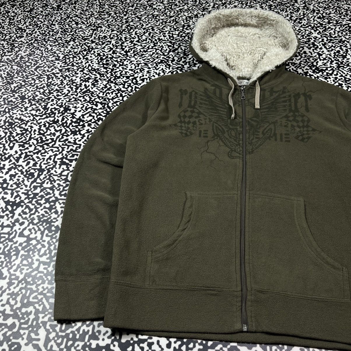 Japanese Brand Vintage Y2K Japanese Affliction Skull Tribal Fur Faux Hoodie Size US L / EU 52-54 / 3 - 9 Thumbnail