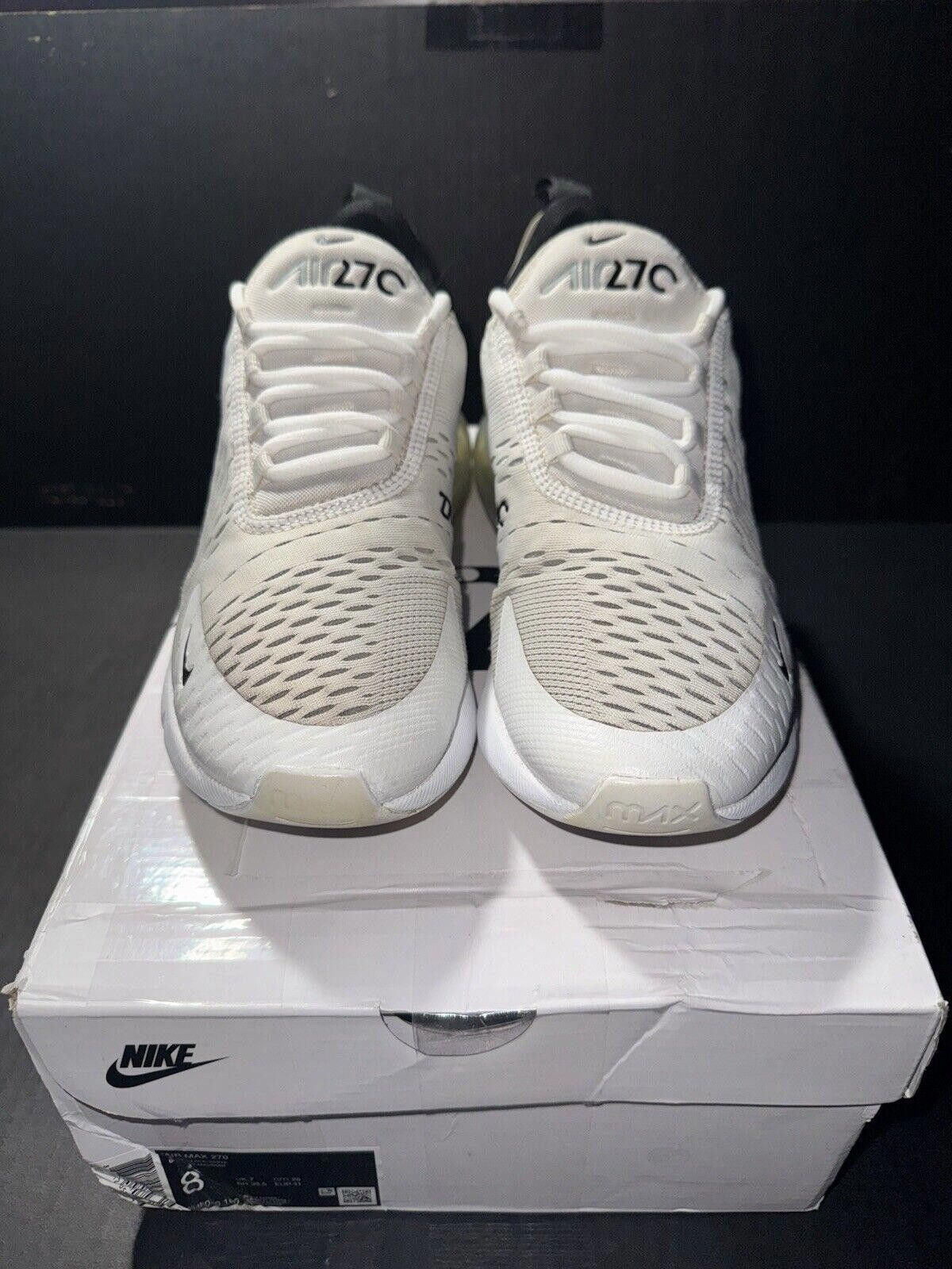 Nike Nike Men's Air Max 270 White Black AH8050-100 Size 8 w/ BOX Size US 8 / EU 41 - 3 Thumbnail