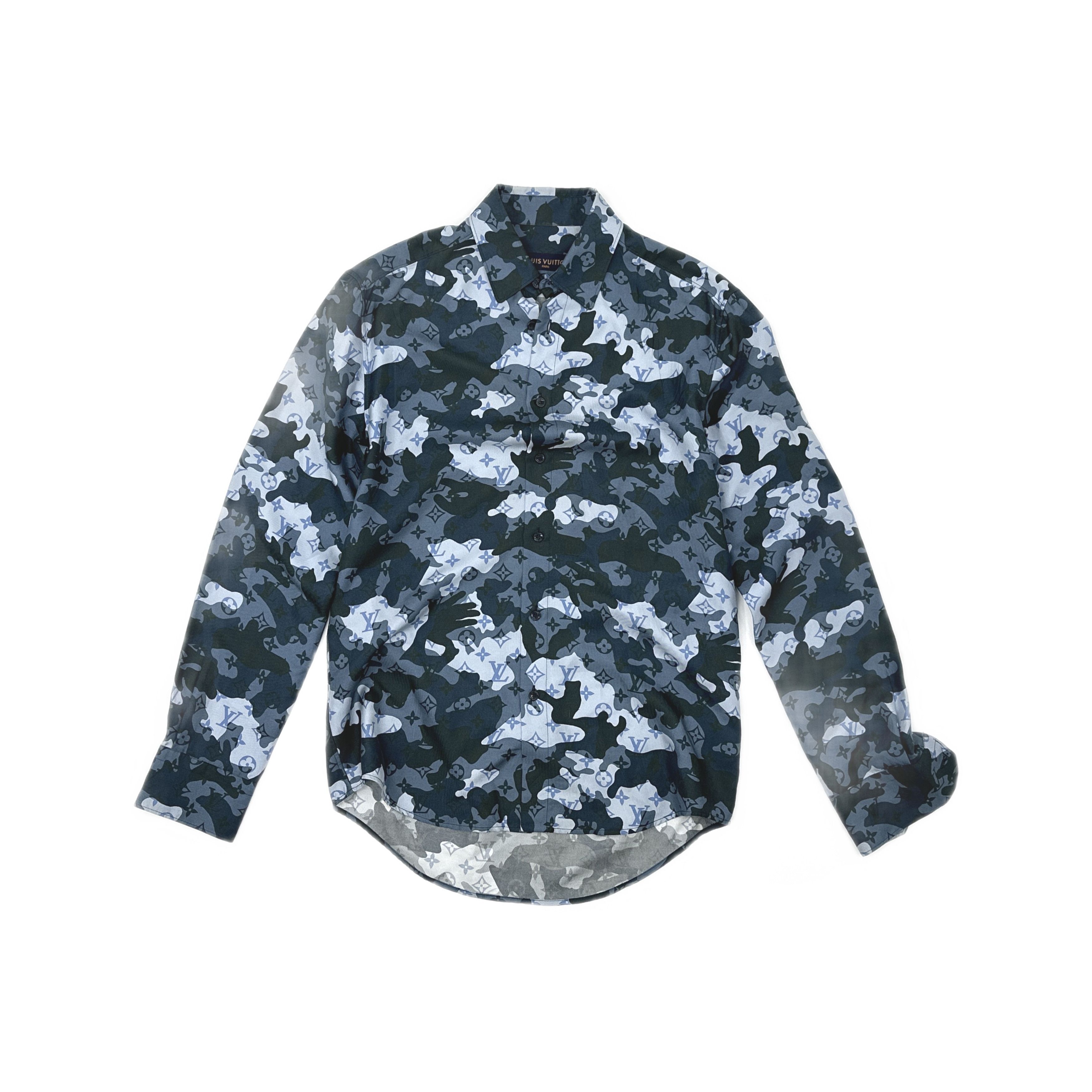 Louis Vuitton Louis Vuitton Camo Monogram Silk Shirt XS Size US XS / EU 42 / 0 - 1 Thumbnail