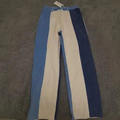Other Corduroy Pants Baggy High Waist Contrast Patchwork Trousers Size US 29 - 3 Thumbnail