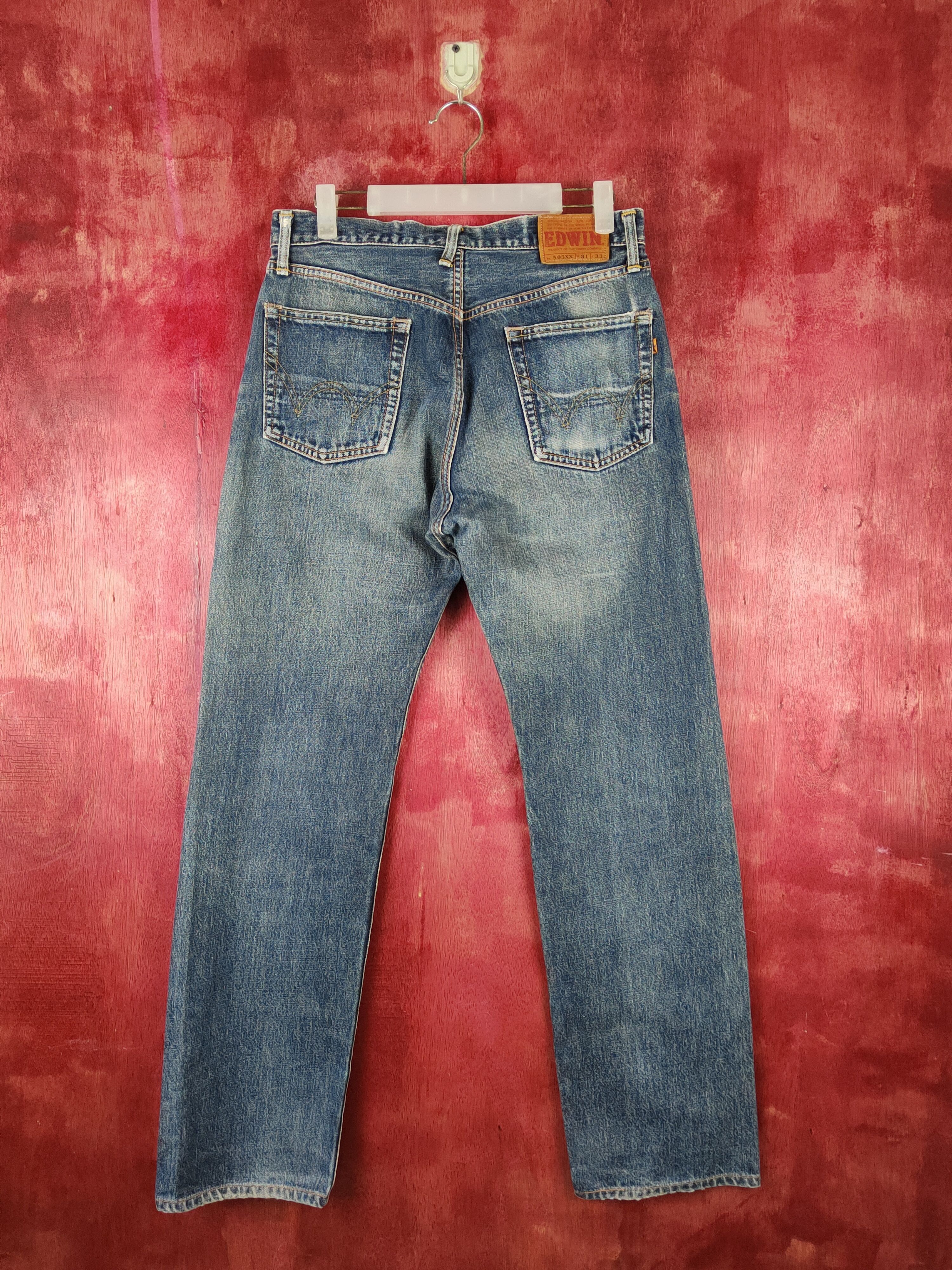 Edwin Edwin Dark Blue Faded distressed ripped jeans Denim #S1607 Size US 31 - 9 Thumbnail