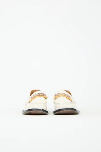 Dior o1mle0326 Brushed Leather Slip On Loafers in White Size US 8 / EU 41 - 4 Thumbnail