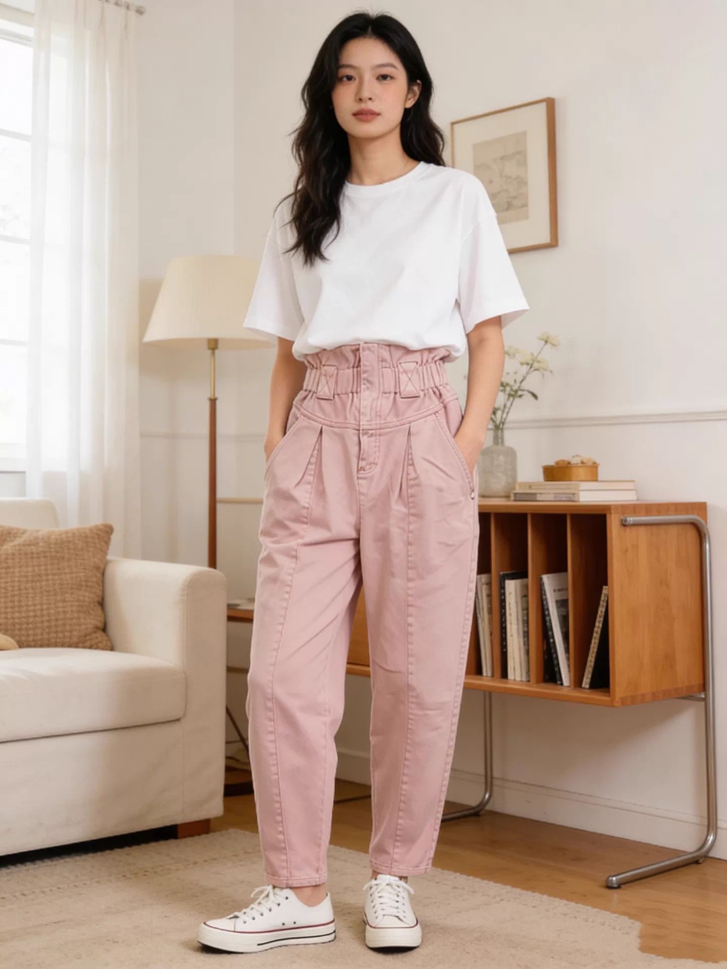 Fendi FENDI Pink High-Waist Bloom Pants Women's 36 Size 25" / US 0 / IT 36 - 1 Thumbnail