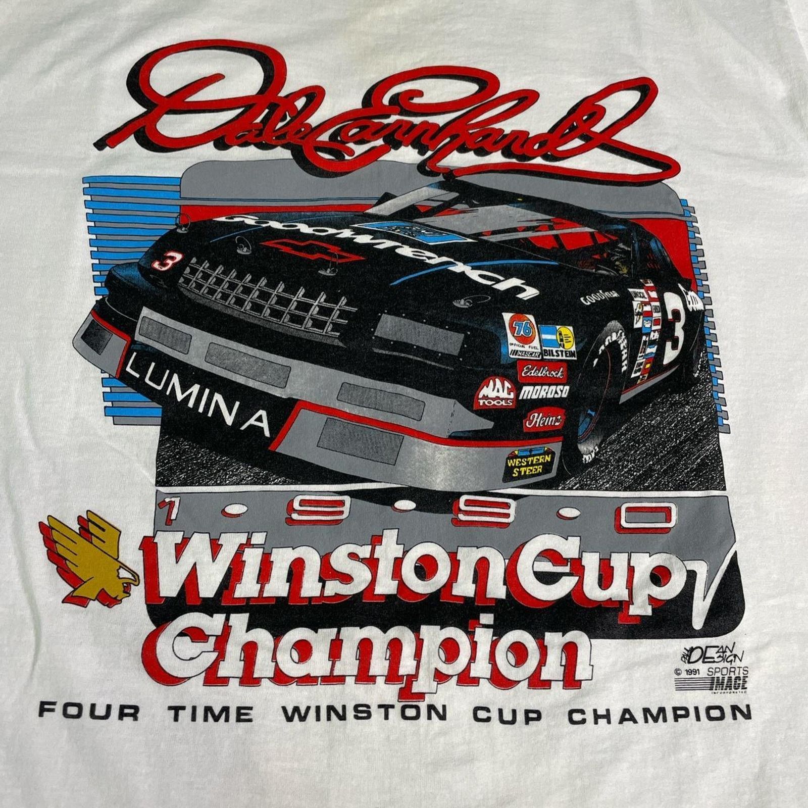 NASCAR × Vintage Vintage 1990 Dale Earnhardt Winston Cup Champion NASCAR Tee Size US XXL / EU 58 / 5 - 3 Thumbnail