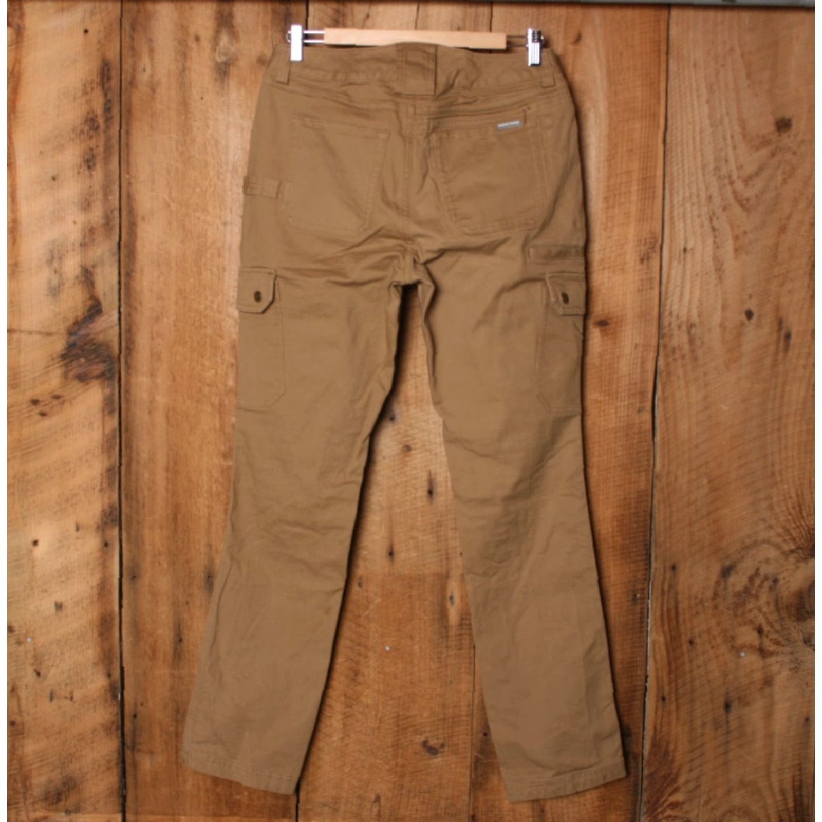 Vintage DULUTH Curvesetter Khaki Cargo Pants Sz. 6 Inseam 32" Women 97% Cotton 3% Spandex Zip Rise Mid Button/Zip Closure Size 28" / US 6 / IT 42 - 4 Thumbnail