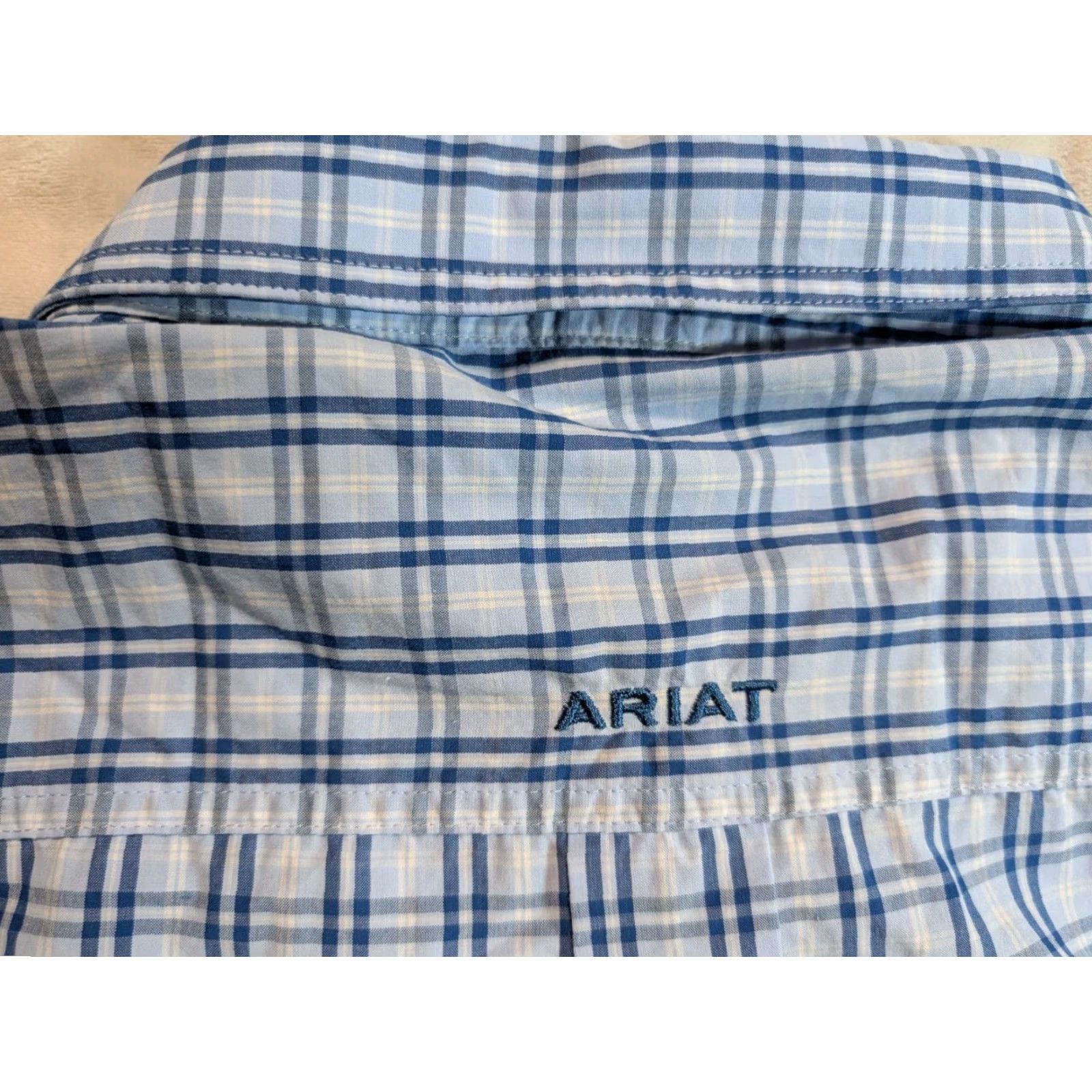 Ariat Ariat Pro Series Shirt XXL Blue Check Long Sleeve Western Cowboy Work Shirt Men Regular Size Blue Check Pattern Western Shirt Size US XXL / EU 58 / 5 - 7 Thumbnail
