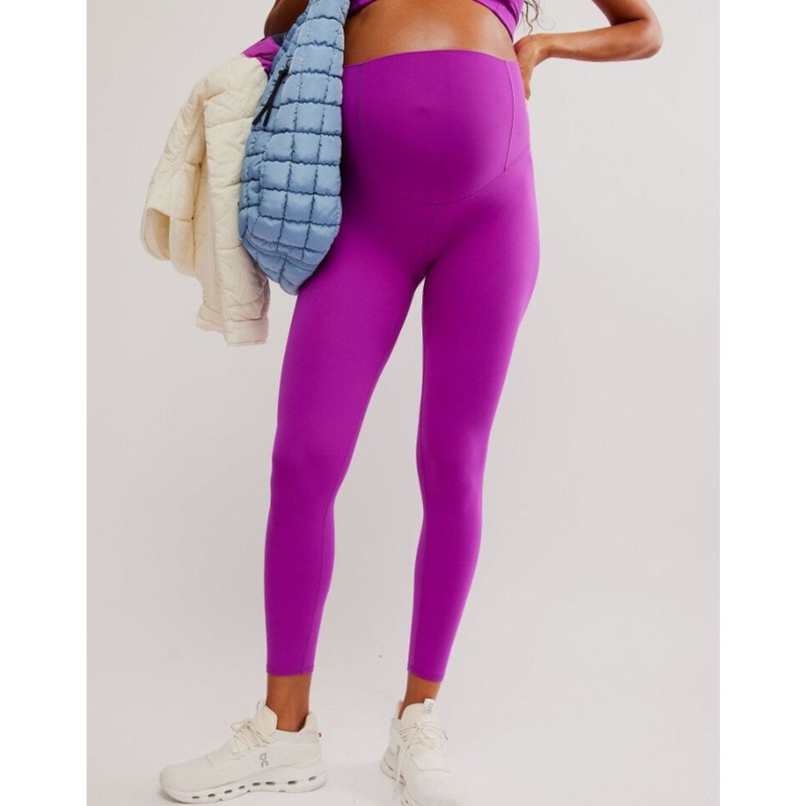 Free People NWT Free People x Hatch Maternity Leggings Purple Size L Size 29" - 1 Thumbnail