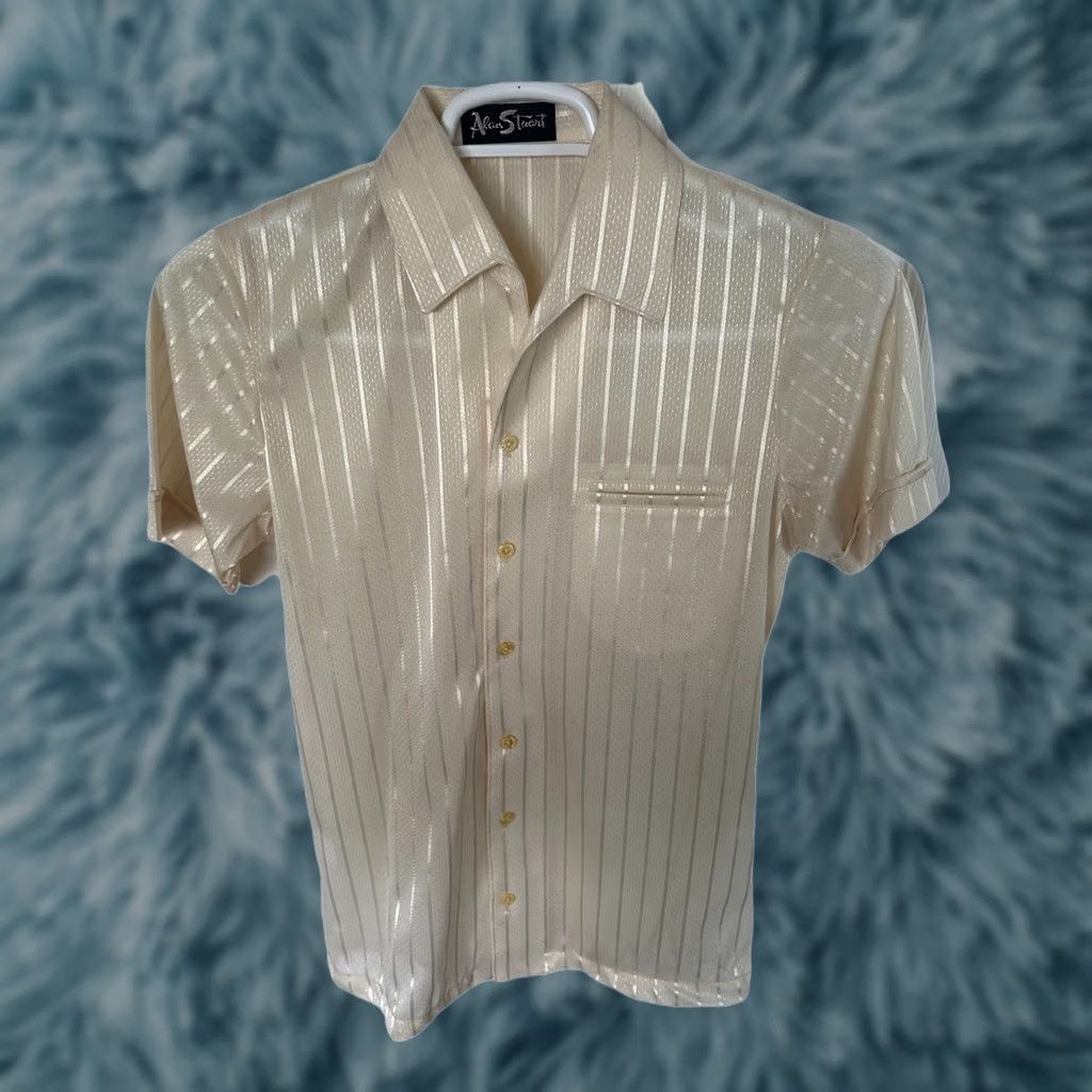 Vintage VINTAGE Alan Stuart Beige 70s Short Sleeve Button-Up Shirt Mens S 19” Chest 28.5” Length NWOT Size US S / EU 44-46 / 1 - 1 Thumbnail