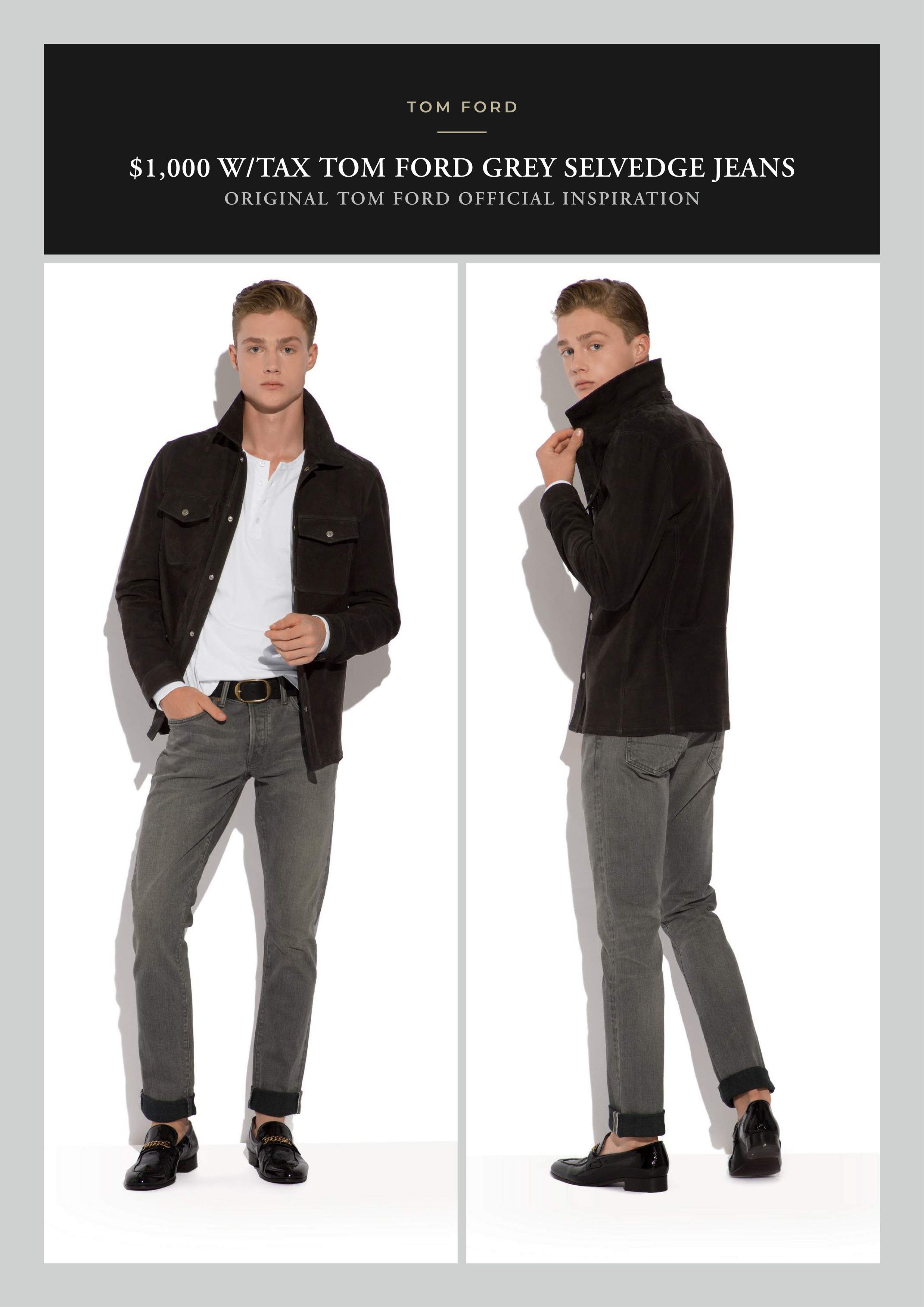 Tom Ford Effortless Cool $1K w/tax Contrast Cuff Selvedge w/stretch Size US 32 / EU 48 - 2 Thumbnail
