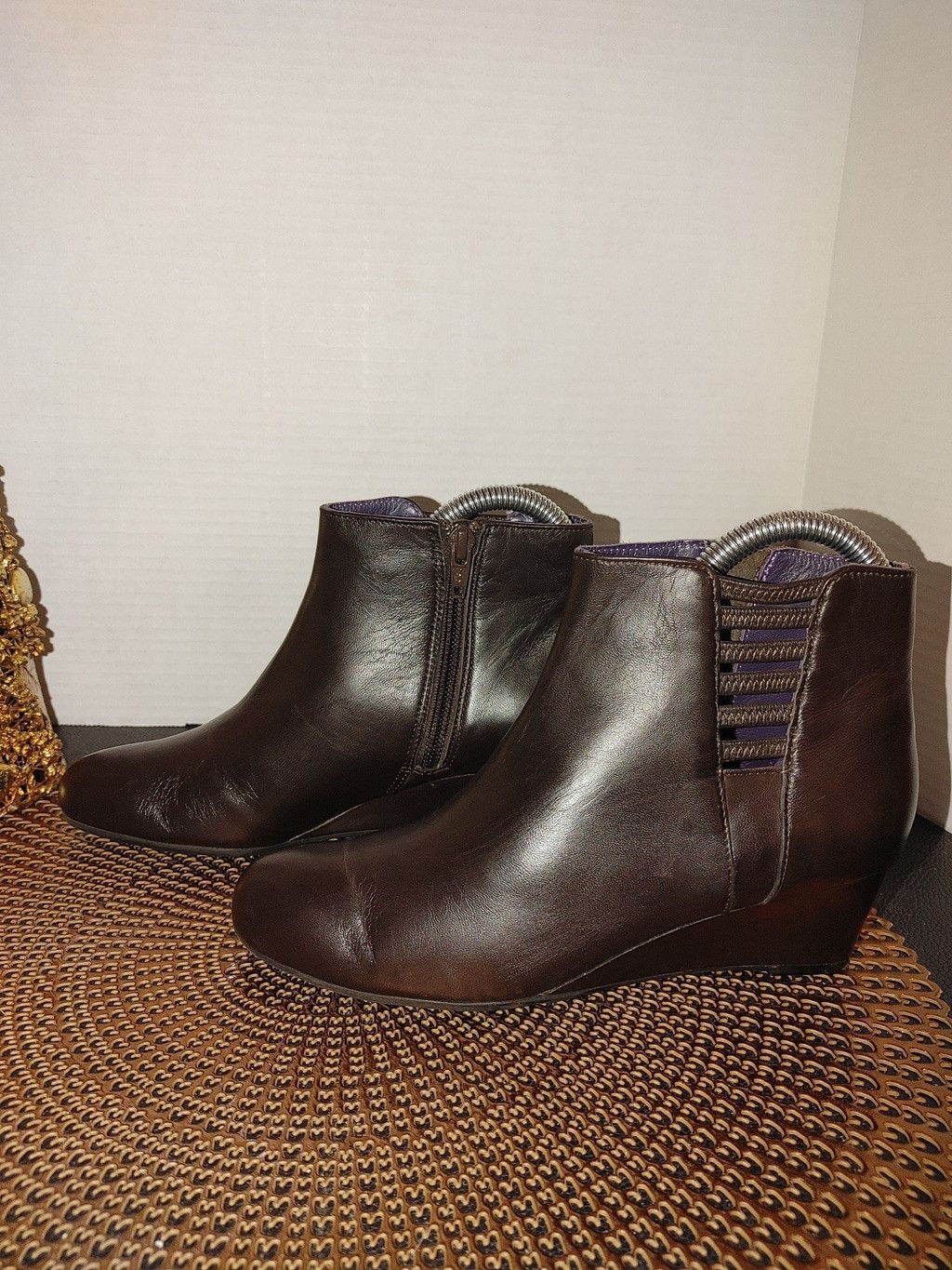 VANELI Vaneli Laban Leather Wedge Boots Size 5.5M Size US 5 / IT 35 - 1 Thumbnail