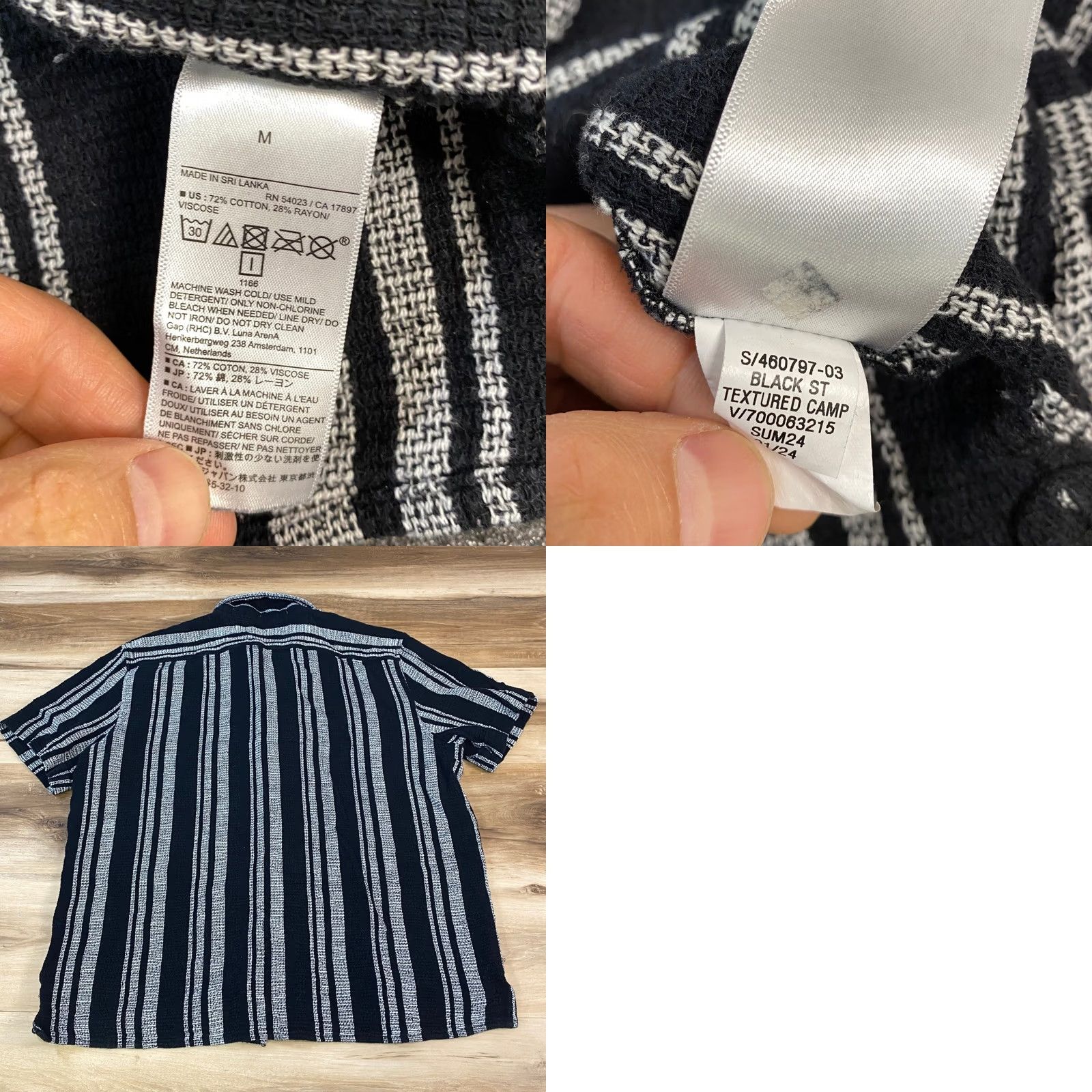 Banana Republic Banana Republic Camp Shirt Mens M Striped Button-Up Cotton Rayon Multicolor Short Sleeve Collared Size US M / EU 48-50 / 2 - 8 Thumbnail