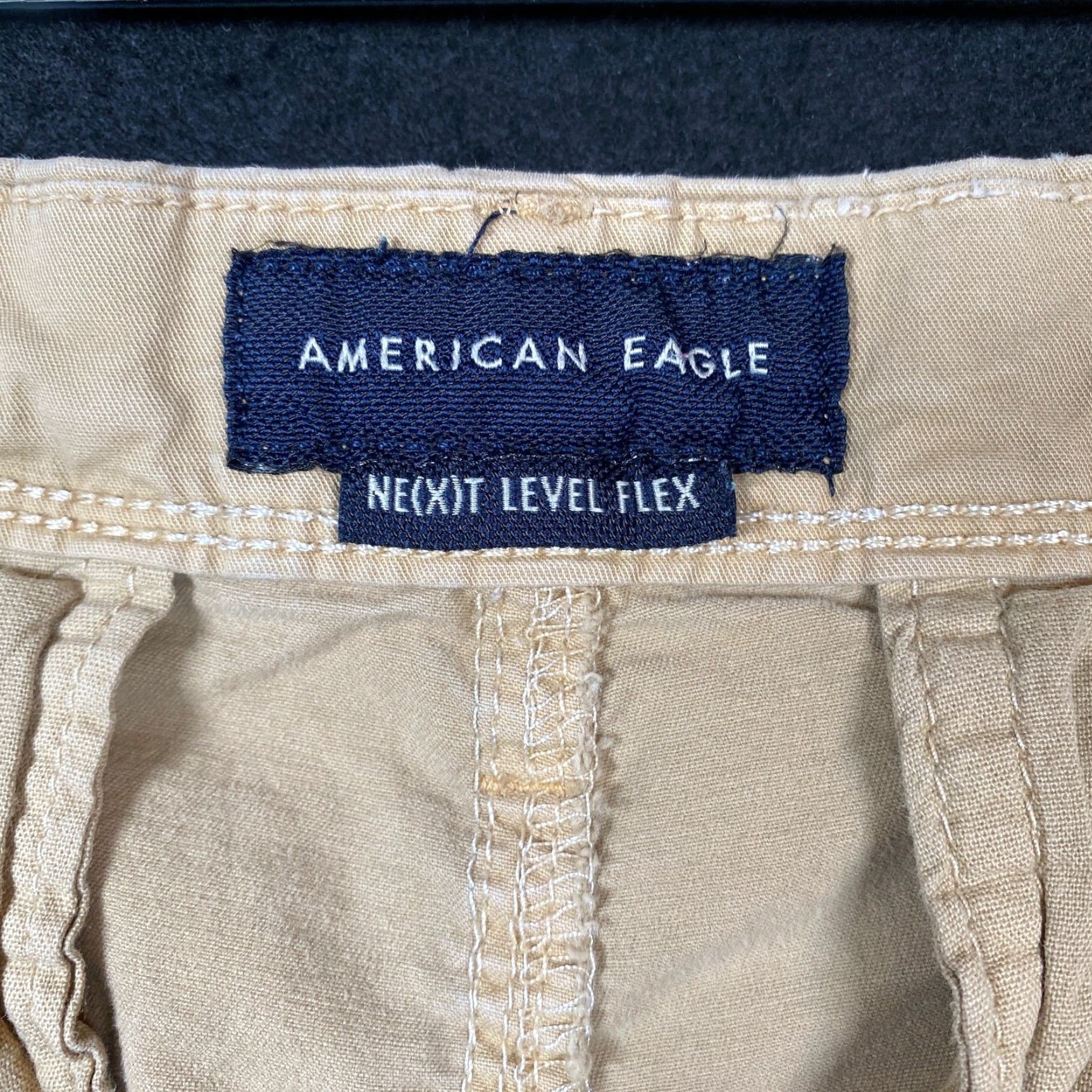 Rag & Bone American Eagle Khakis Mens Cotton Straight Leg Casual Workwear 32x32 Tan Solid Retro 90s Dadcore Mens Size US 33 - 4 Thumbnail