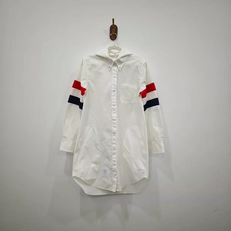 Thom Browne Thom Browne Size 38 The latest white nylon windbreaker jac Size US XXS / EU 40 - 1 Thumbnail