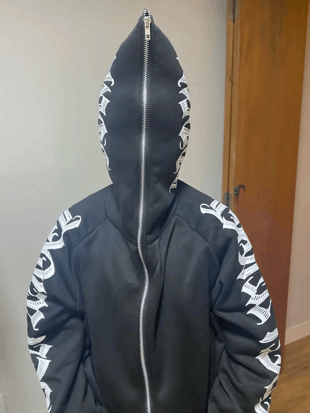 Japanese Brand × Vintage Full Zip Graphic Punk Avantgarde Hoodie Pullover Sweater Size US XL / EU 56 / 4 - 4 Thumbnail