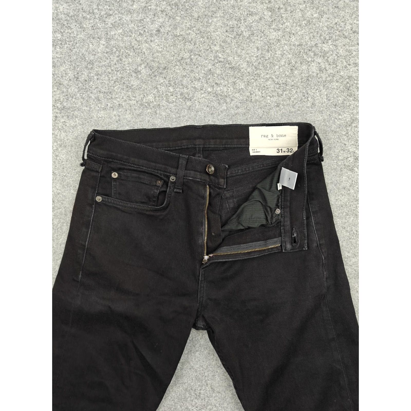 Rag & Bone Rag & Bone Jeans Mens 31x32 Black Fit 1 Skinny Slim Stretch Denim Pants USA Size US 31 - 3 Thumbnail