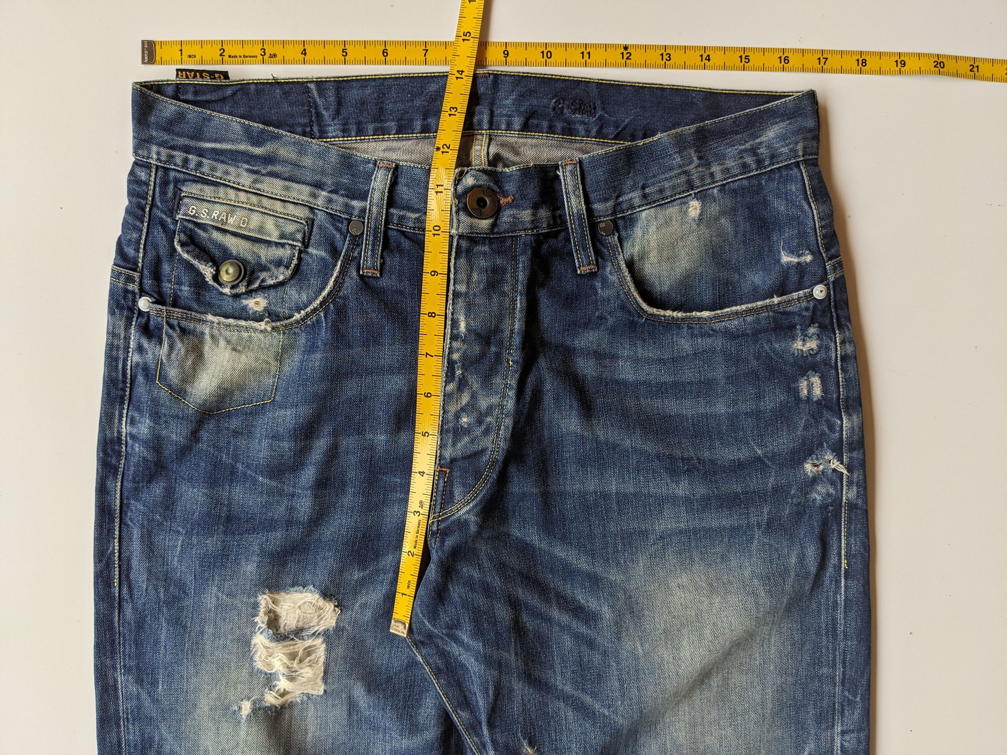G-Star G Star Raw 3301 distressed faded jeans Size US 34 / EU 50 - 9 Thumbnail