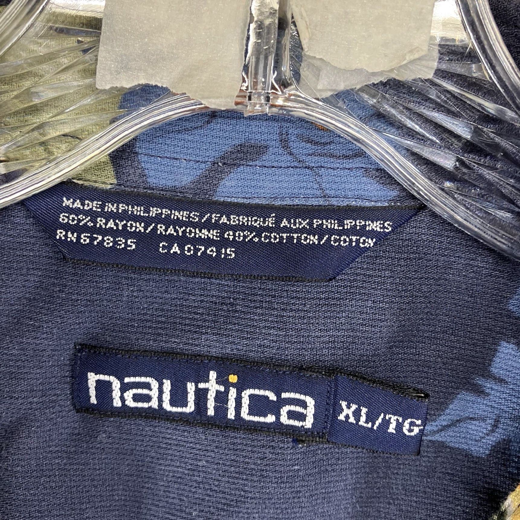 Nautica Nautica Floral Button-Up Shirt Mens XL Blue Short Sleeve Casual Cotton Blend Size US XL / EU 56 / 4 - 3 Thumbnail