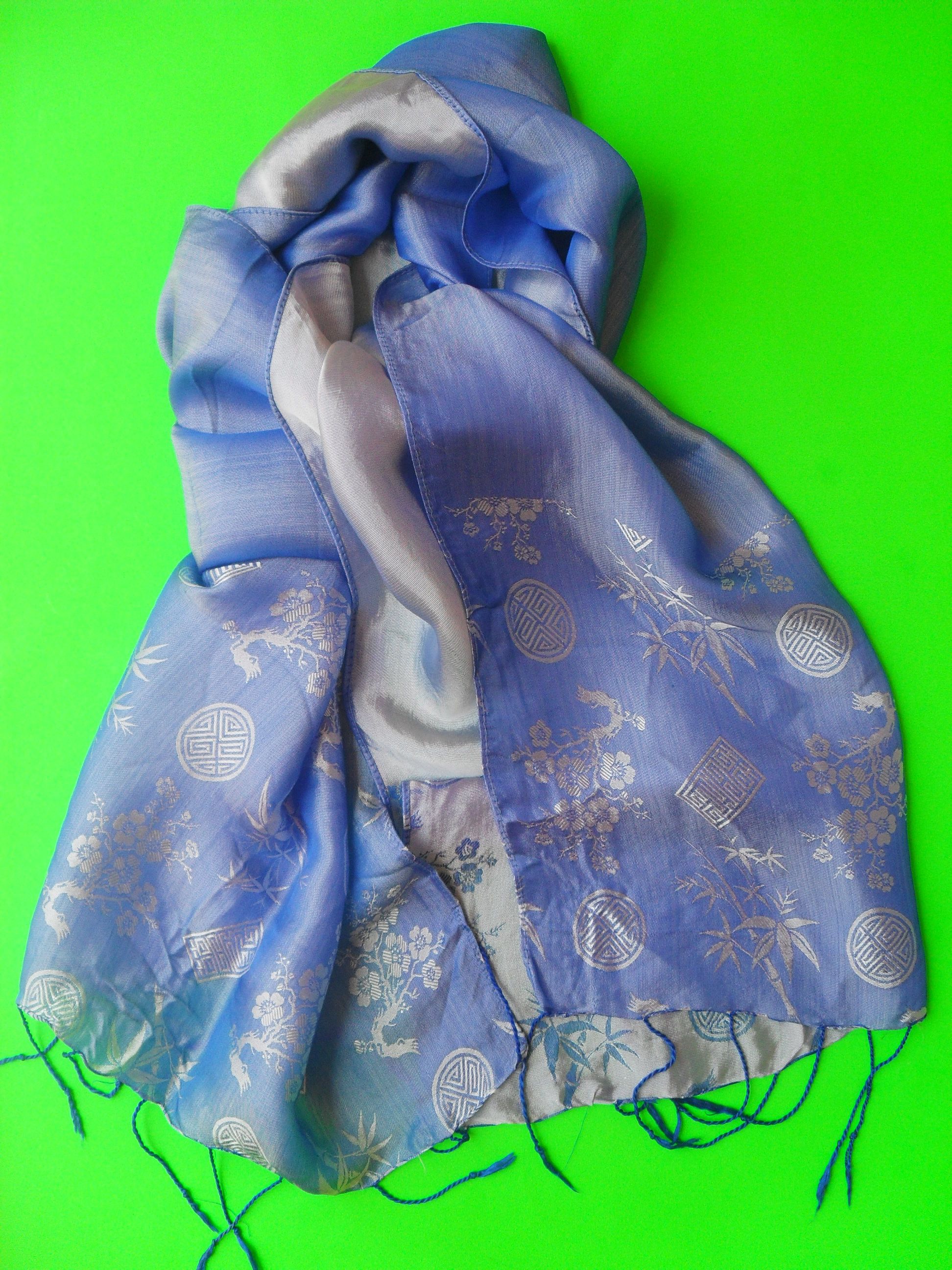 Other Blue 100% Silk Scarf Size ONE SIZE - 1 Thumbnail