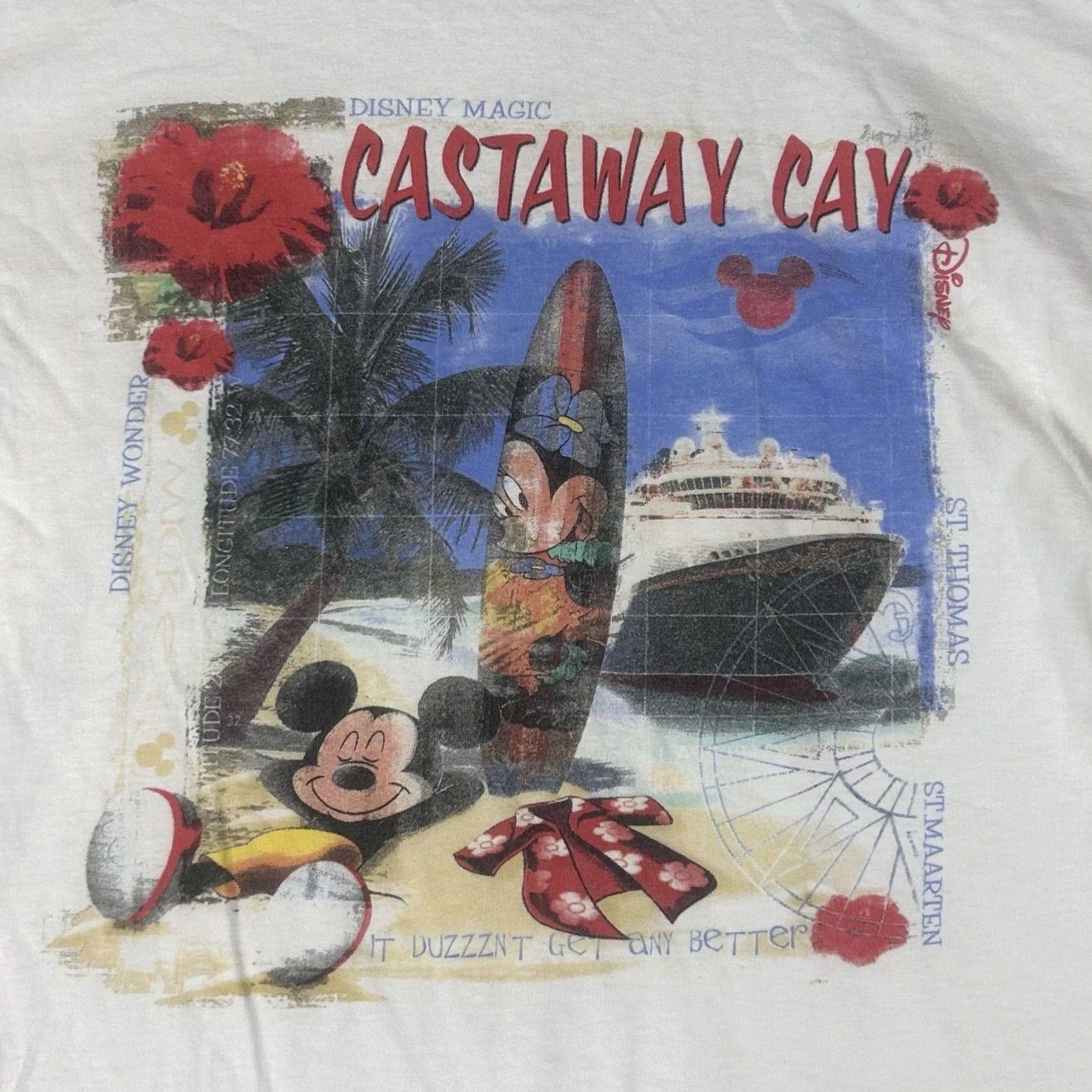 Disney Disney Shirt Mens M White World Cruise Line Castaway Cay Bahamas Mickey Mouse Size US M / EU 48-50 / 2 - 7 Thumbnail