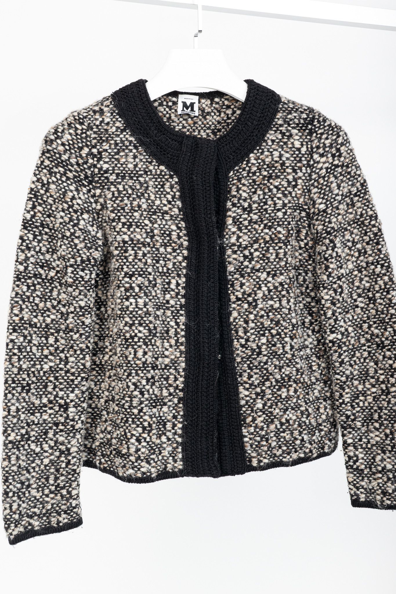 Missoni M Missoni Brown Marled-Wool Trimmed Snap-Front Cardigan Size XS / US 0-2 / IT 36-38 - 3 Thumbnail