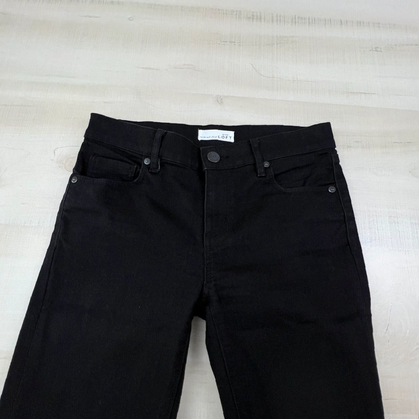Loft LOFT Womens Skinny Jeans 28" Waist Black Denim Stretch Mid Rise Size 28" / US 6 / IT 42 - 2 Thumbnail