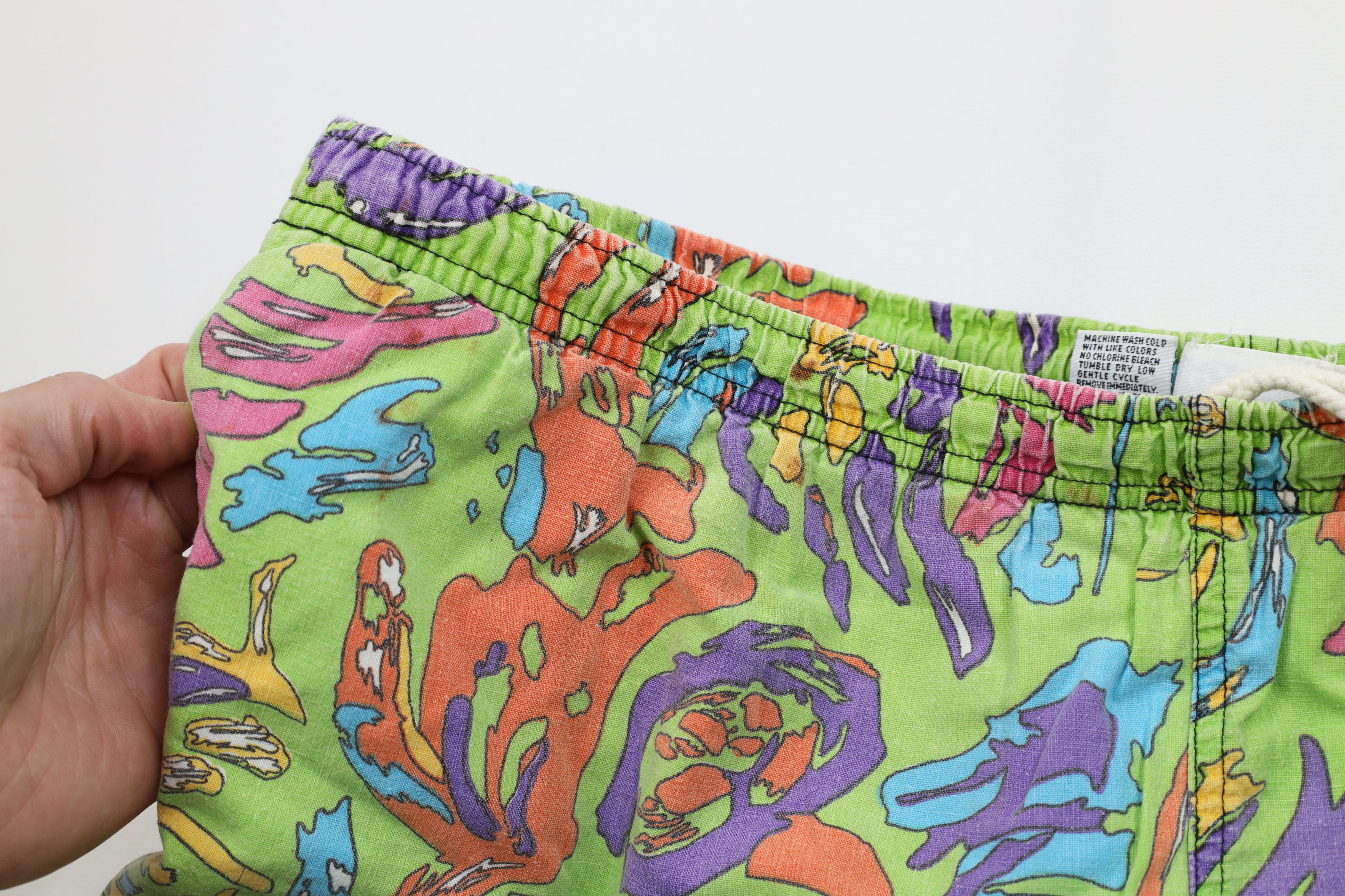 Vintage Vintage 90s Streetwear Abstract Lined Shorts Swim Trunks Size US 36 / EU 52 - 6 Thumbnail