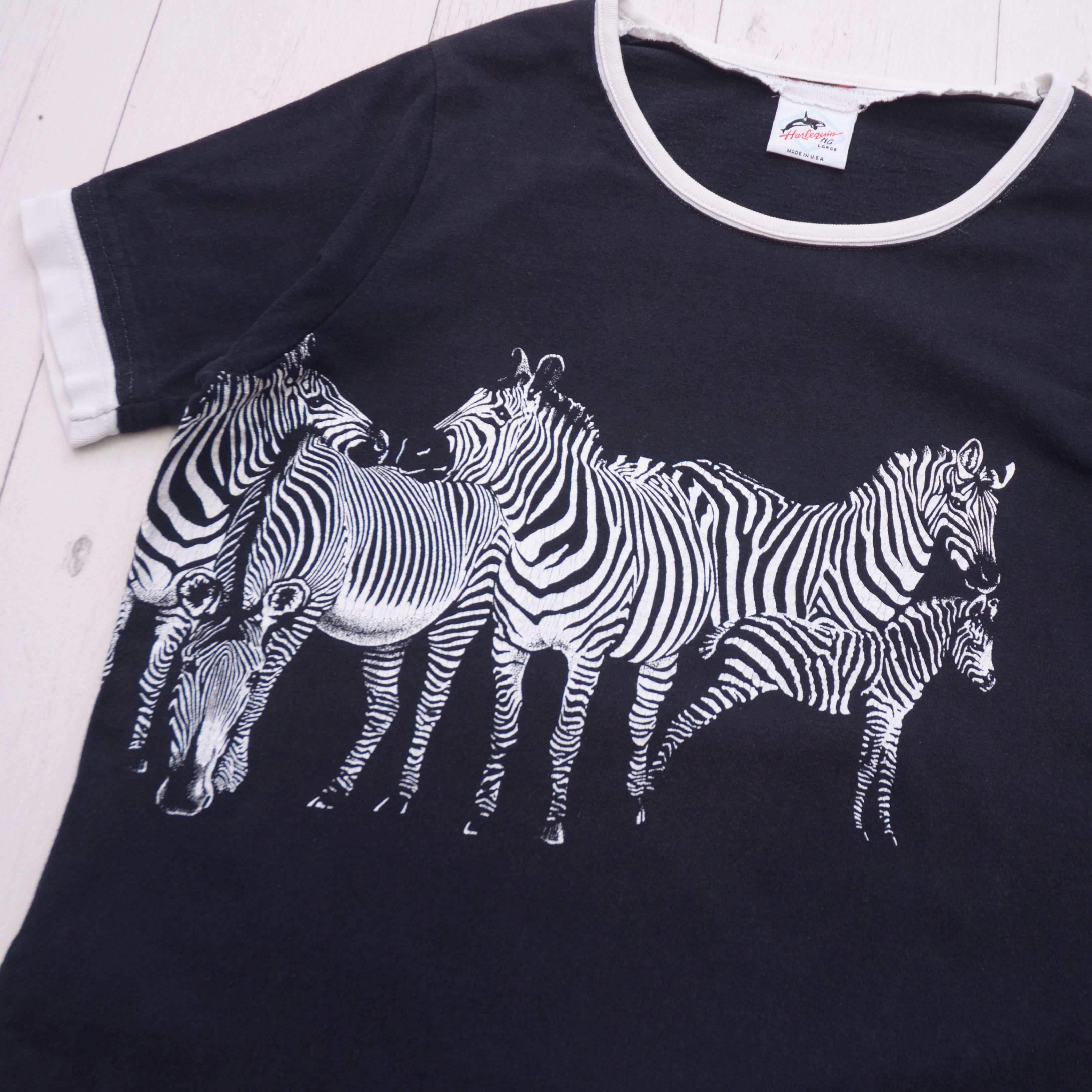 Vintage Vintage 80s Harlequin Zebras Single Stitch Rare T-shirt USA Size US M / EU 48-50 / 2 - 4 Thumbnail