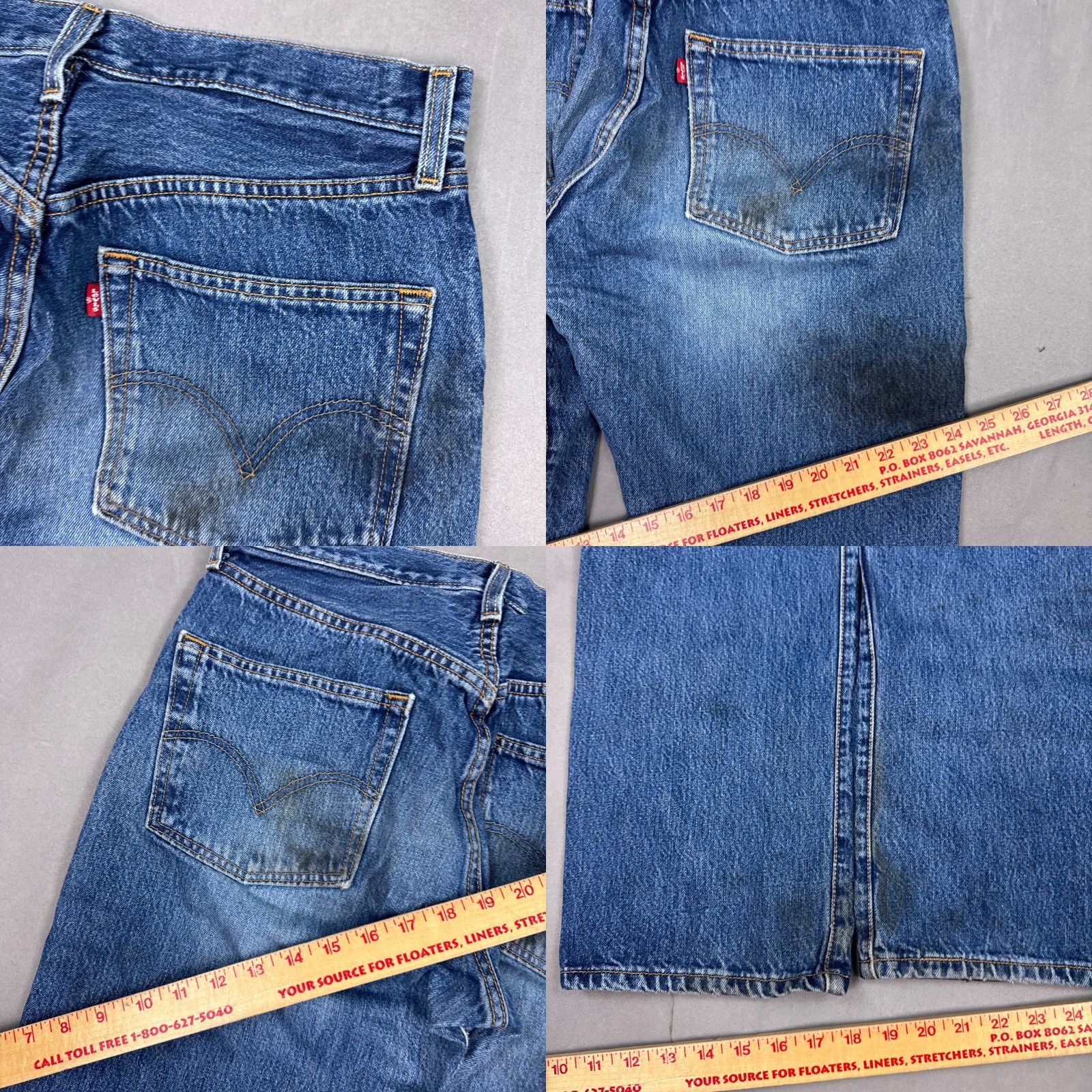 Levi's VINTAGE Levi's 501 Jeans Mens 32x30 Blue Y2K Pants Thrashed Workwear (Tag33x30) Size US 33 - 8 Thumbnail